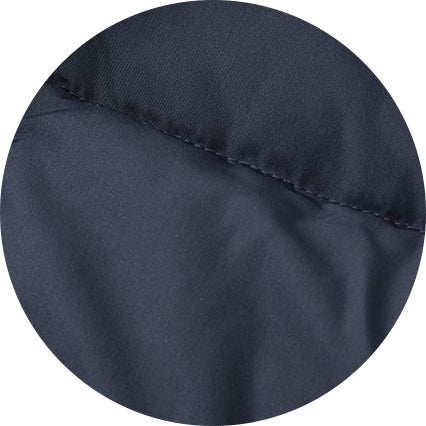 Navy Hooded Puffer Jacket with Rib Knit Storm Cuffs - Image 5