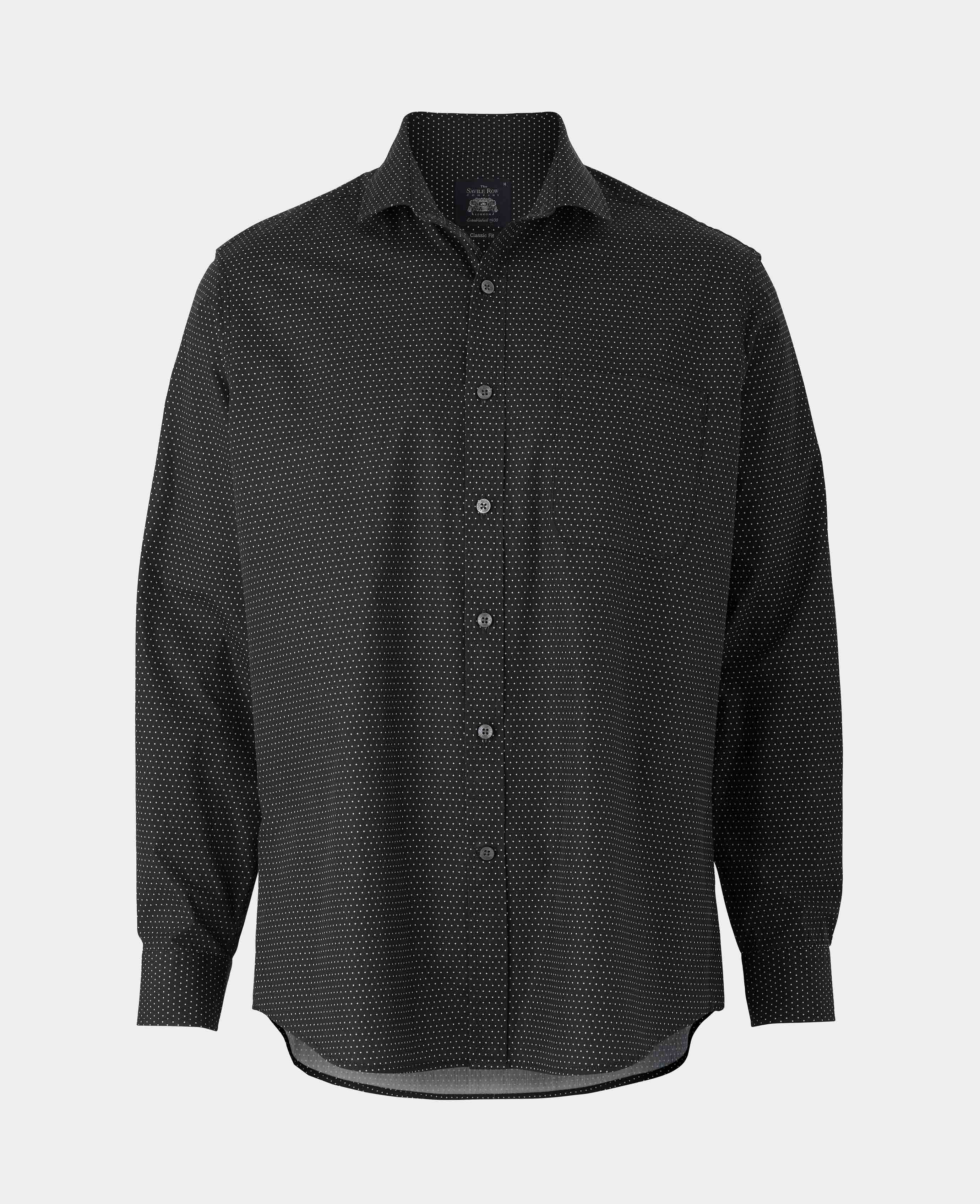 Black Pinspot Printed Shirt - Image 4