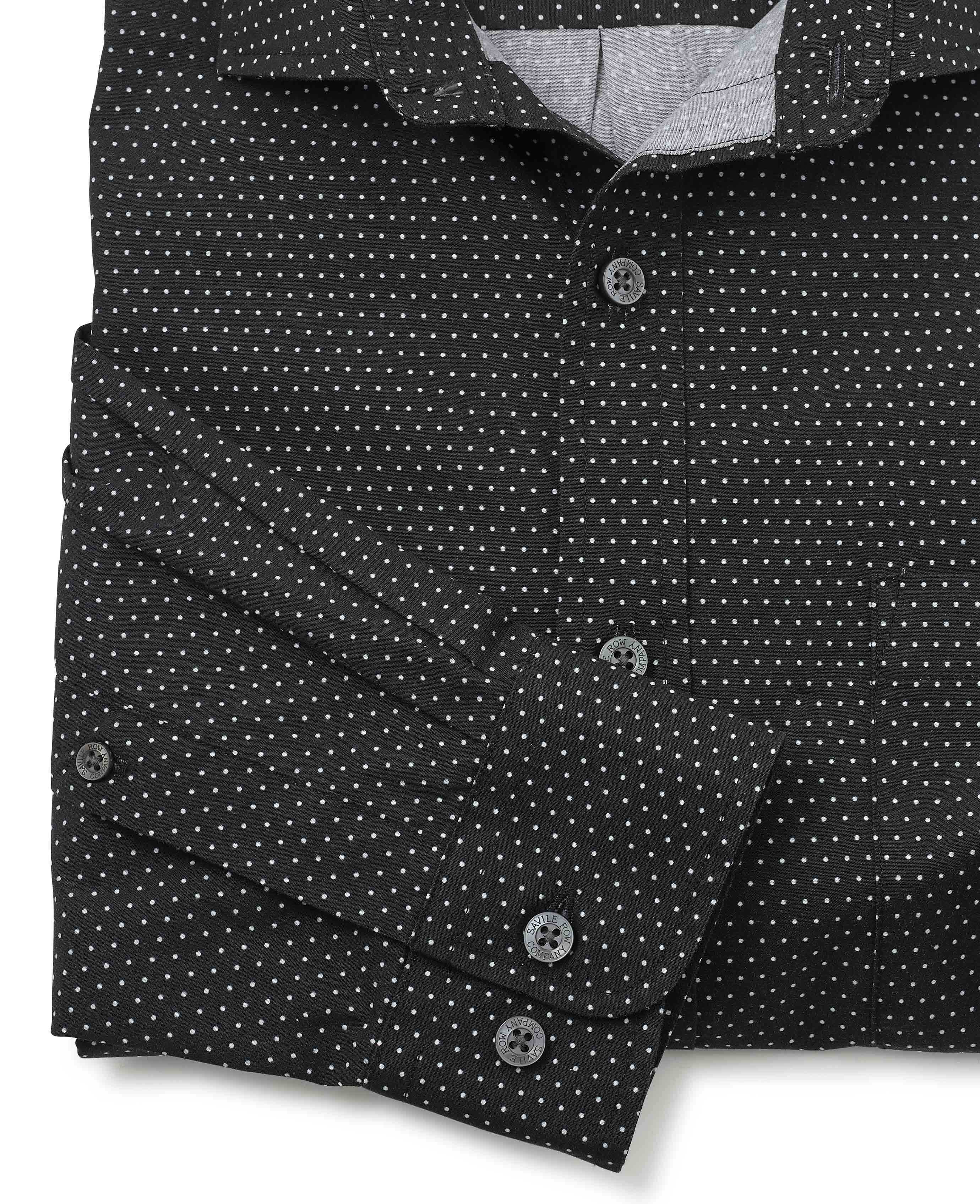 Black Pinspot Printed Shirt - Image 5