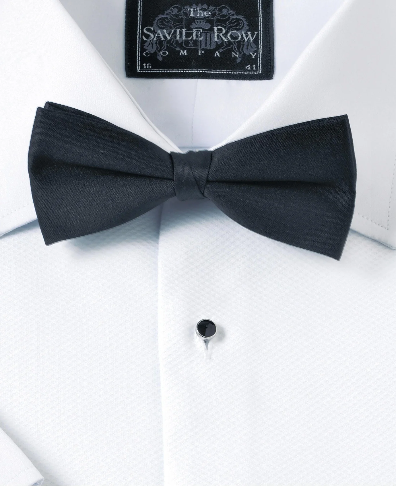 Black Ready Tied Silk Bow Tie - Image 3