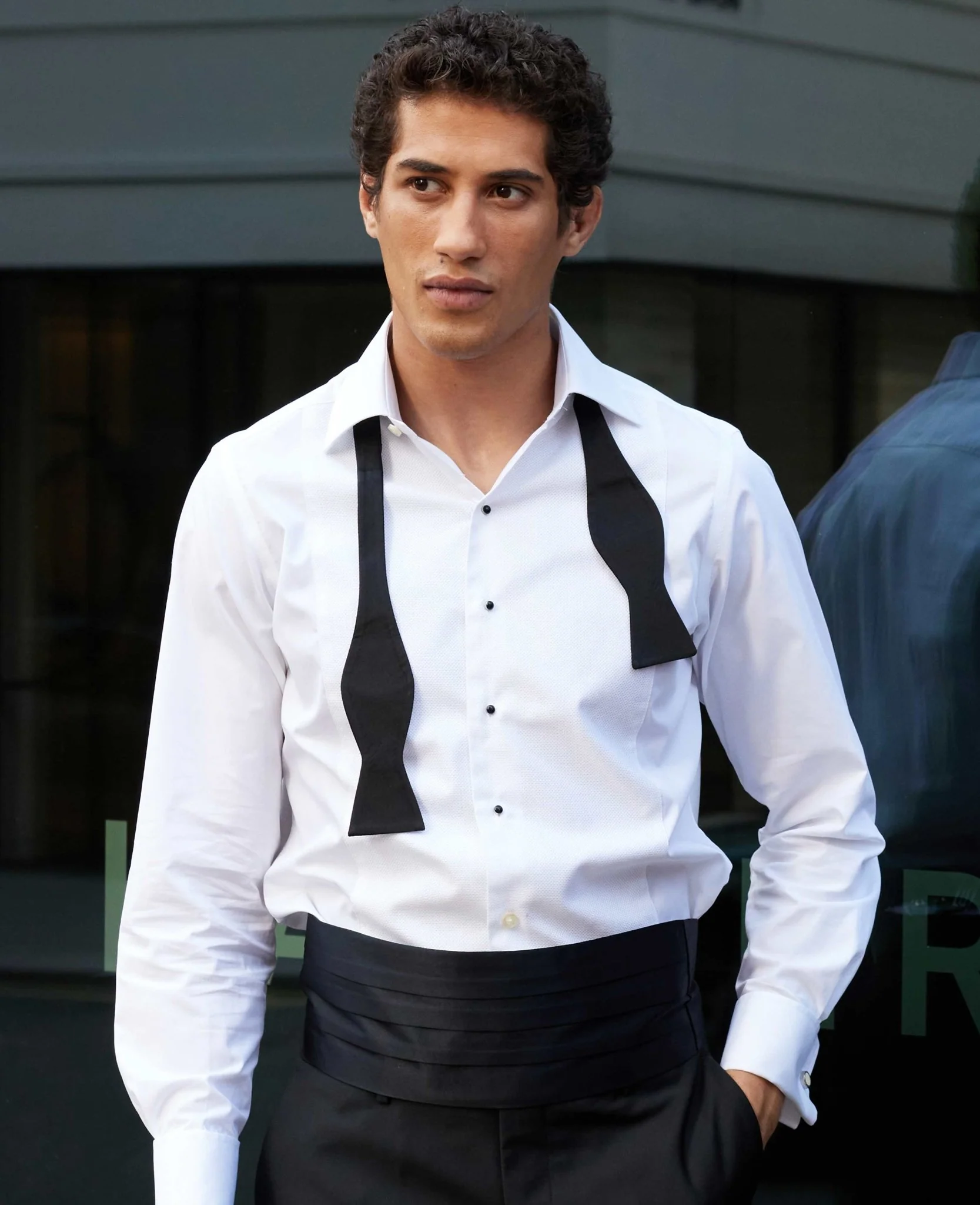 Black Self Bow Silk Tie - Image 3