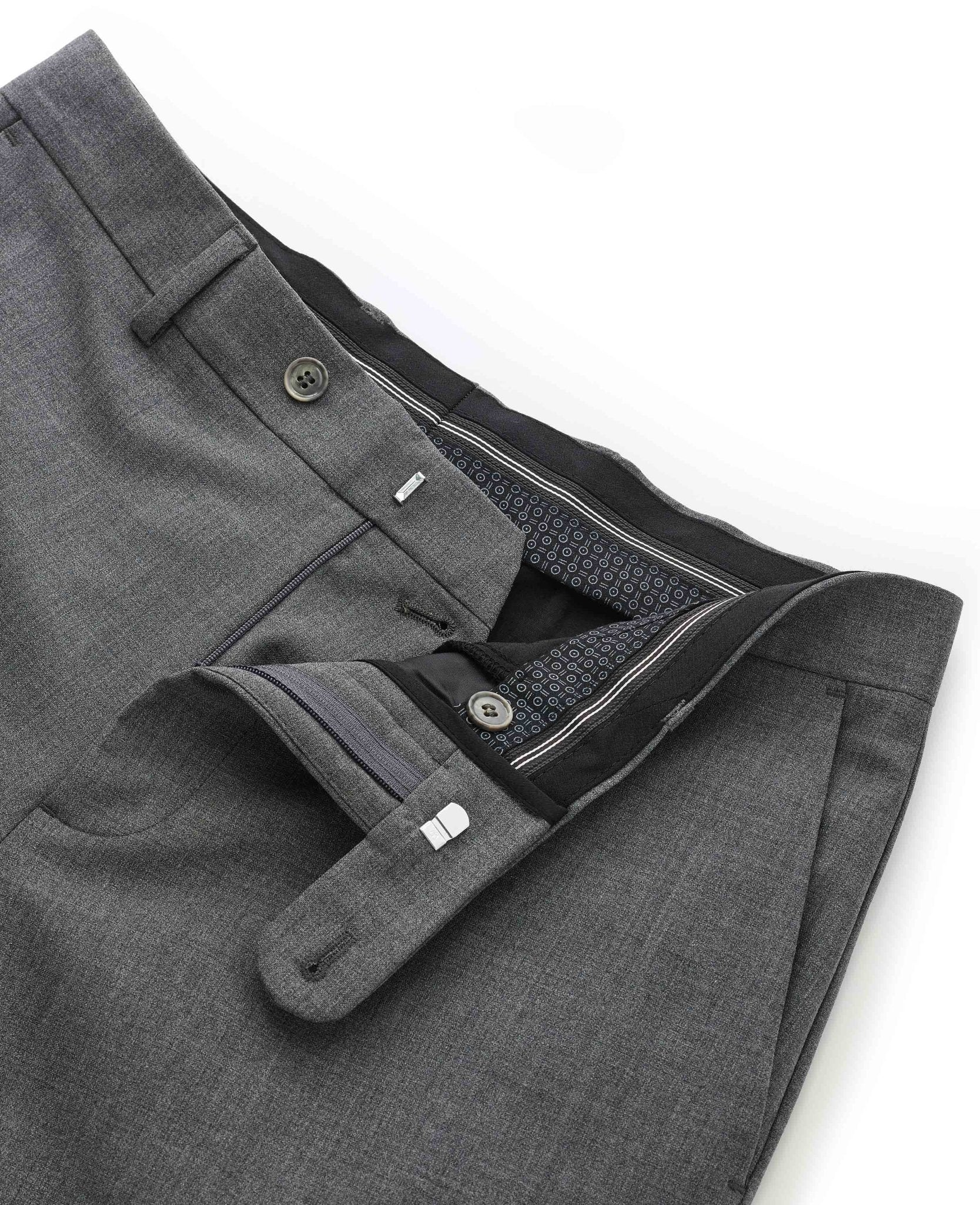 Black Wool-Blend Suit Trousers - Image 3