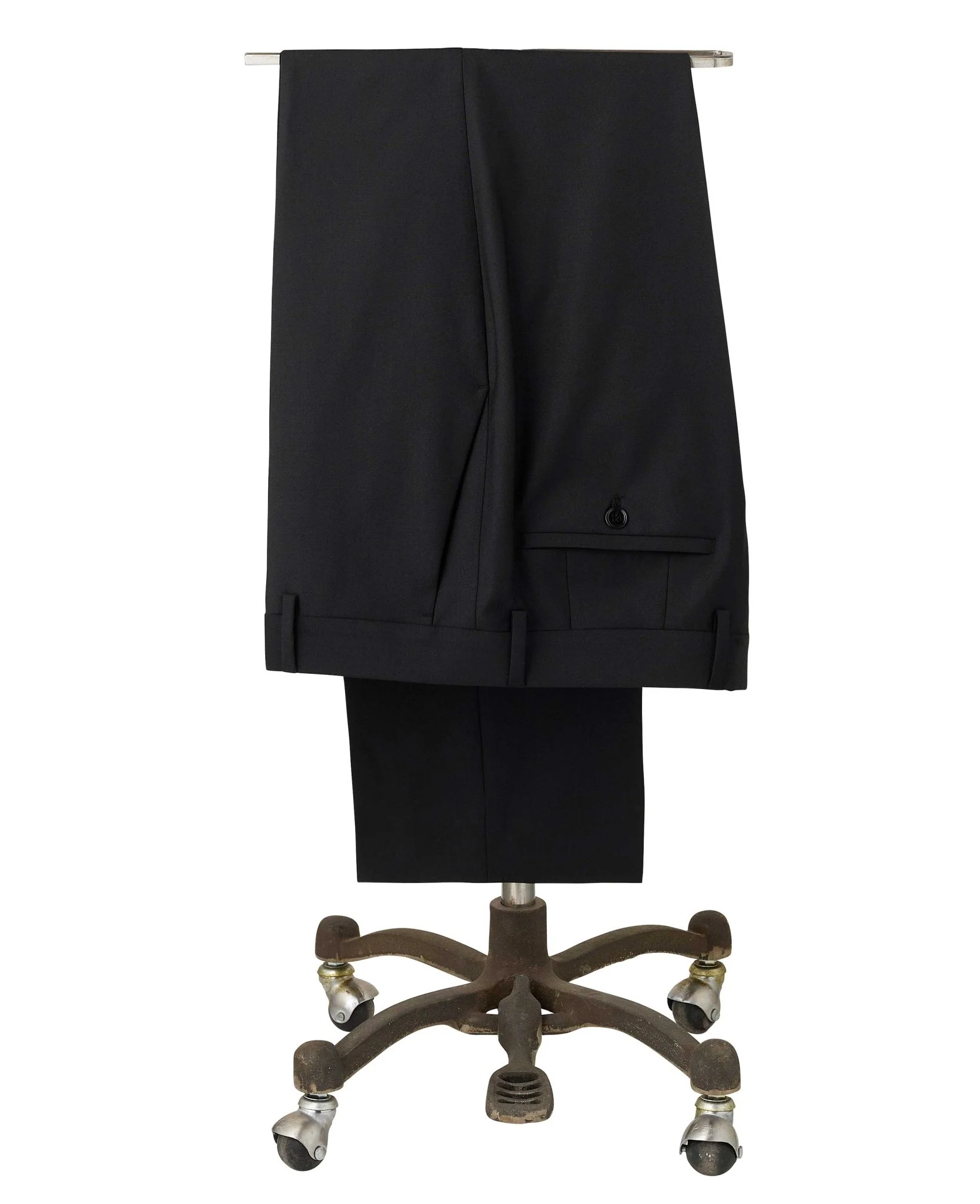 Black Wool Blend Suit Trousers - Image 3