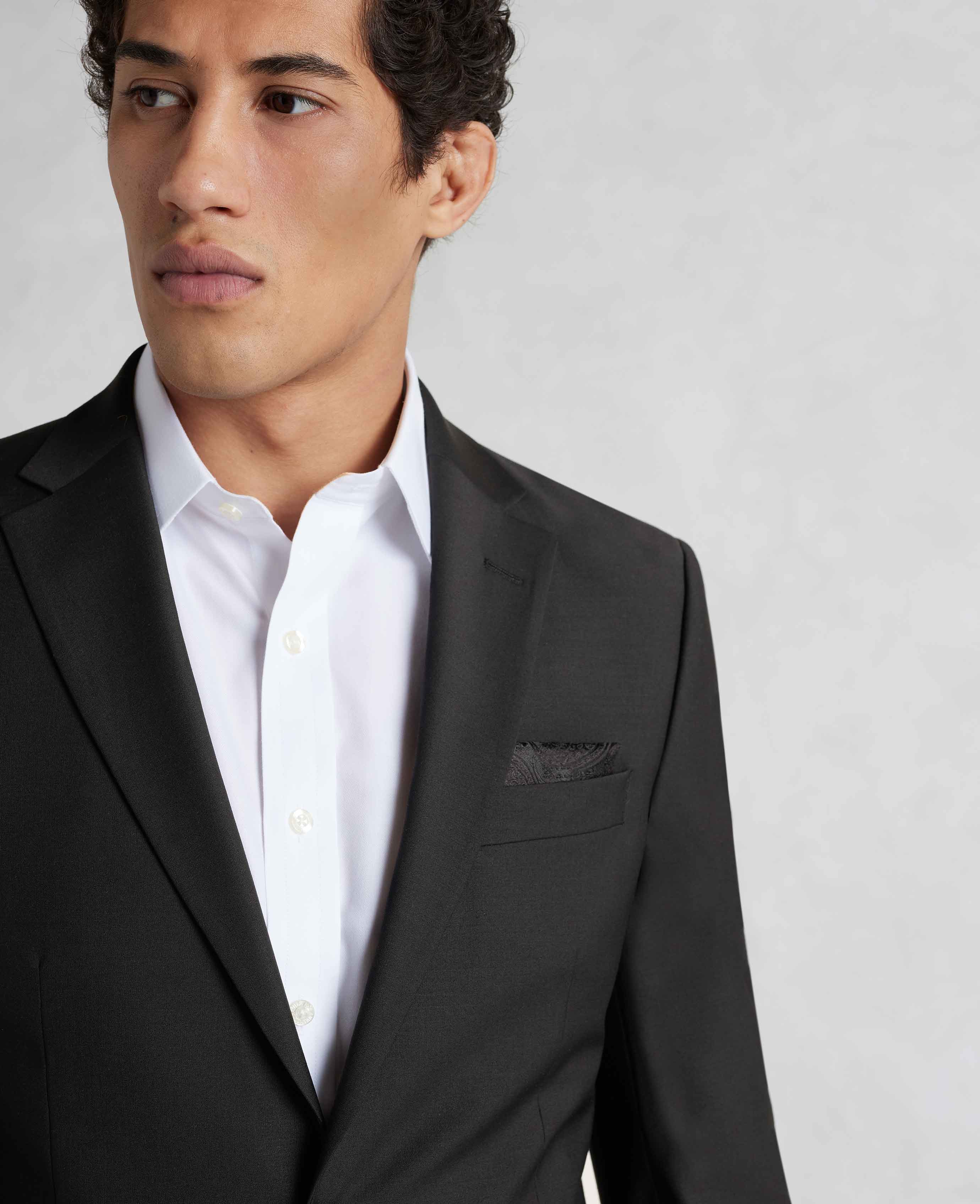 Black Wool-Blend Tailored Suit - Image 3