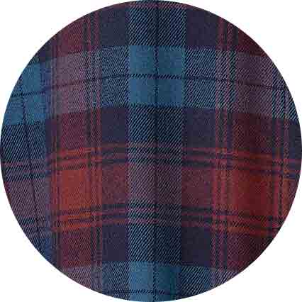 Blue Burgundy Brushed Cotton Twill Window Check Dressing Gown - Image 6