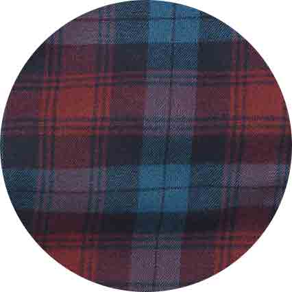 Blue Burgundy Brushed Cotton Twill Window Check Lounge Pants - Image 7