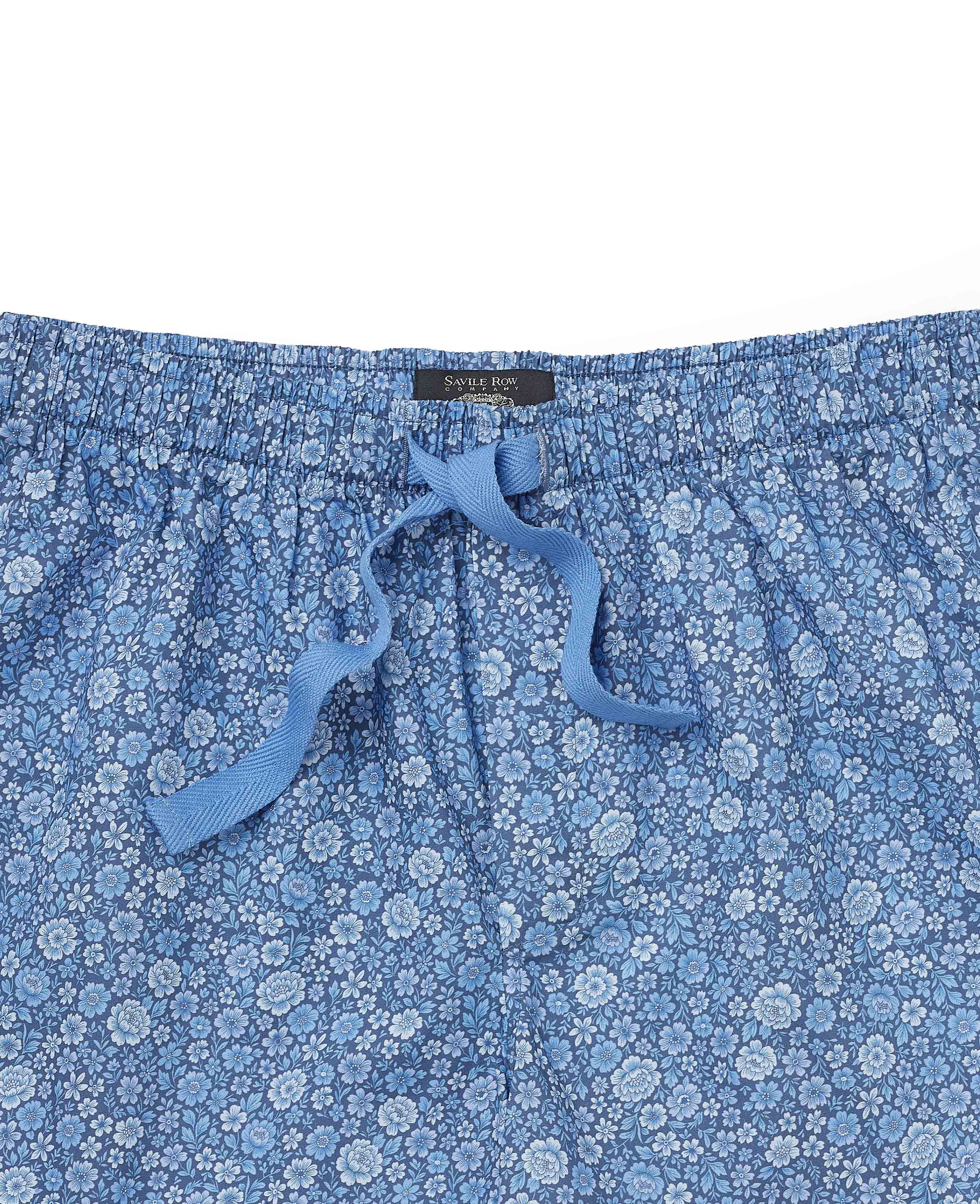 Blue Cotton Floral Lounge Shorts - Image 4