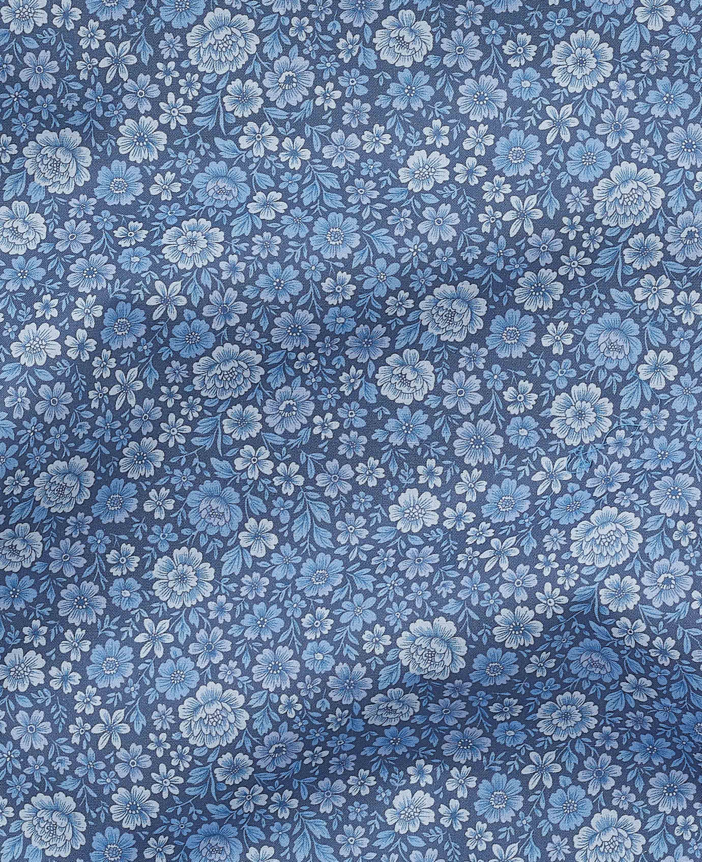 Blue Cotton Floral Lounge Shorts - Image 5