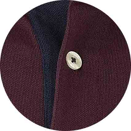 Burgundy Cotton Pique Long Sleeve Polo Shirt - Image 6