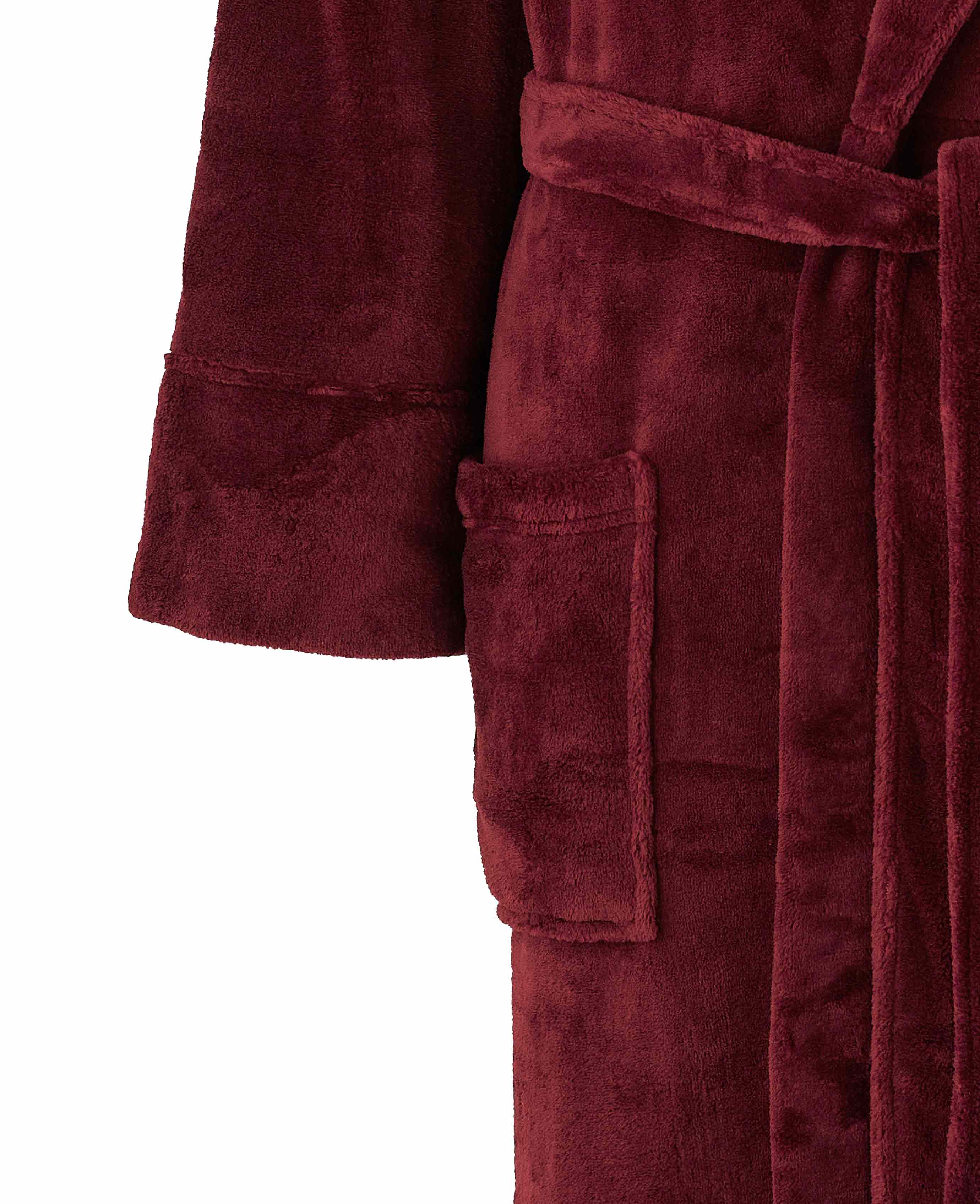 Burgundy Fleece Dressing Gown - Image 5
