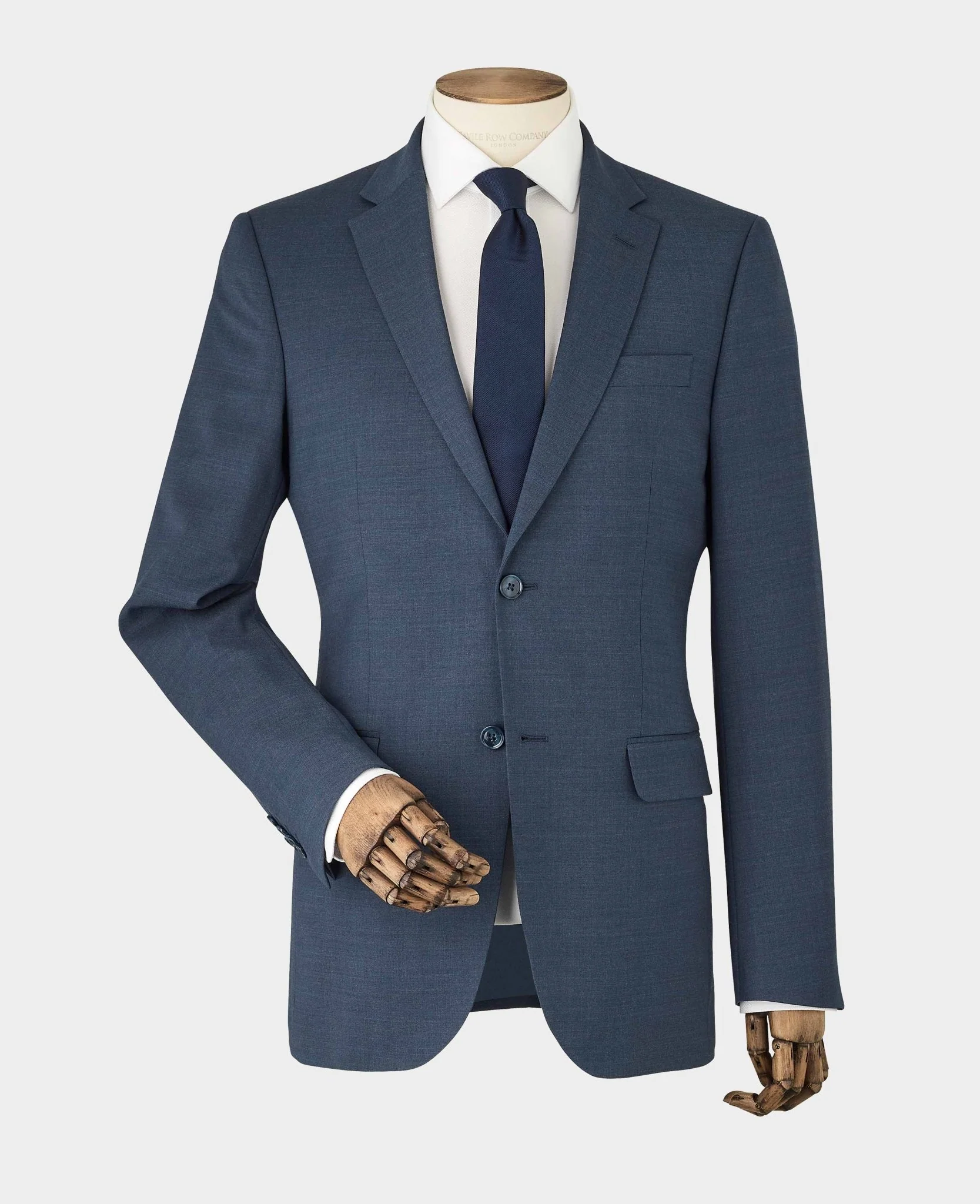Dark Blue Wool-Blend Tailored Suit - Image 6