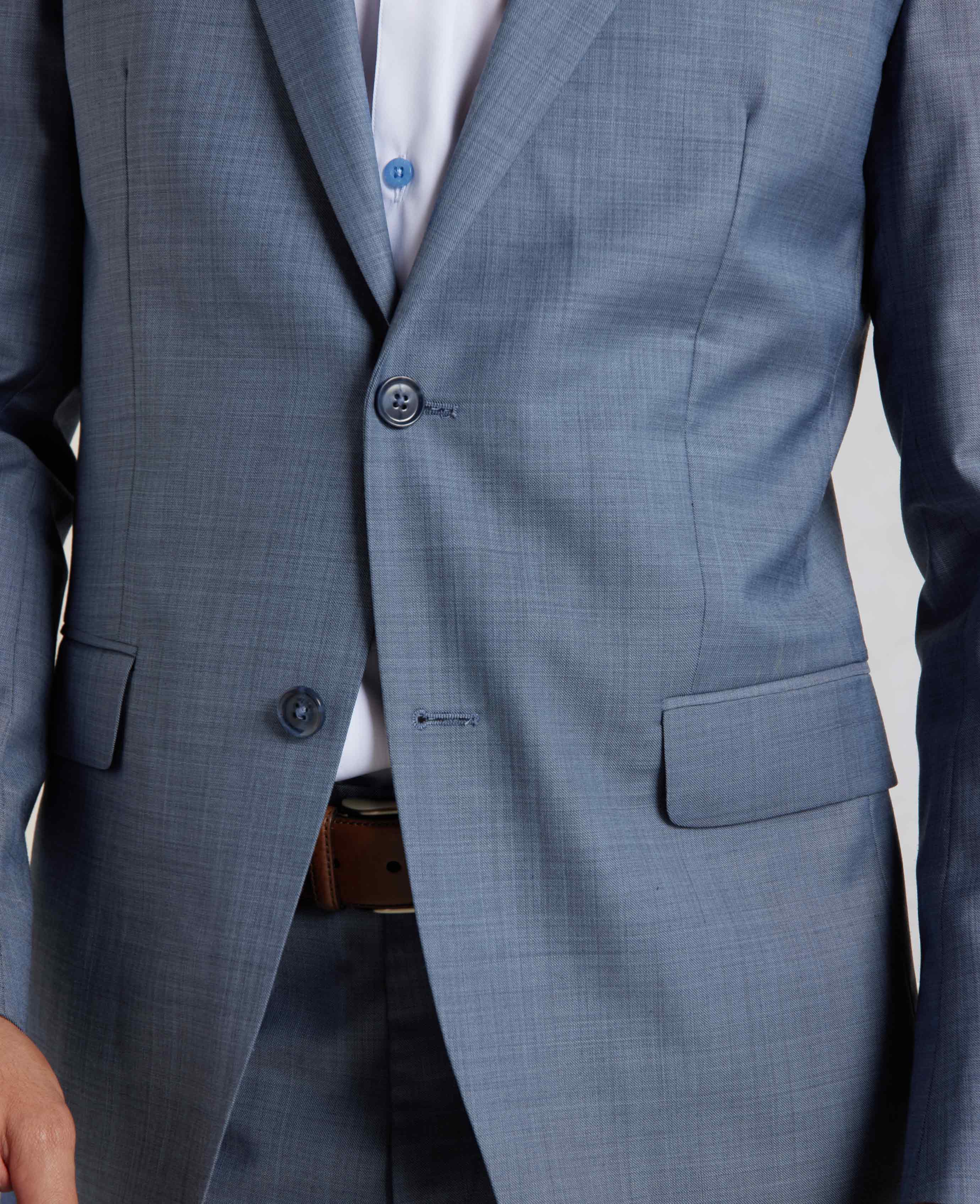 Denim Navy Wool Blend Tailored Suit Jacket - Image 6