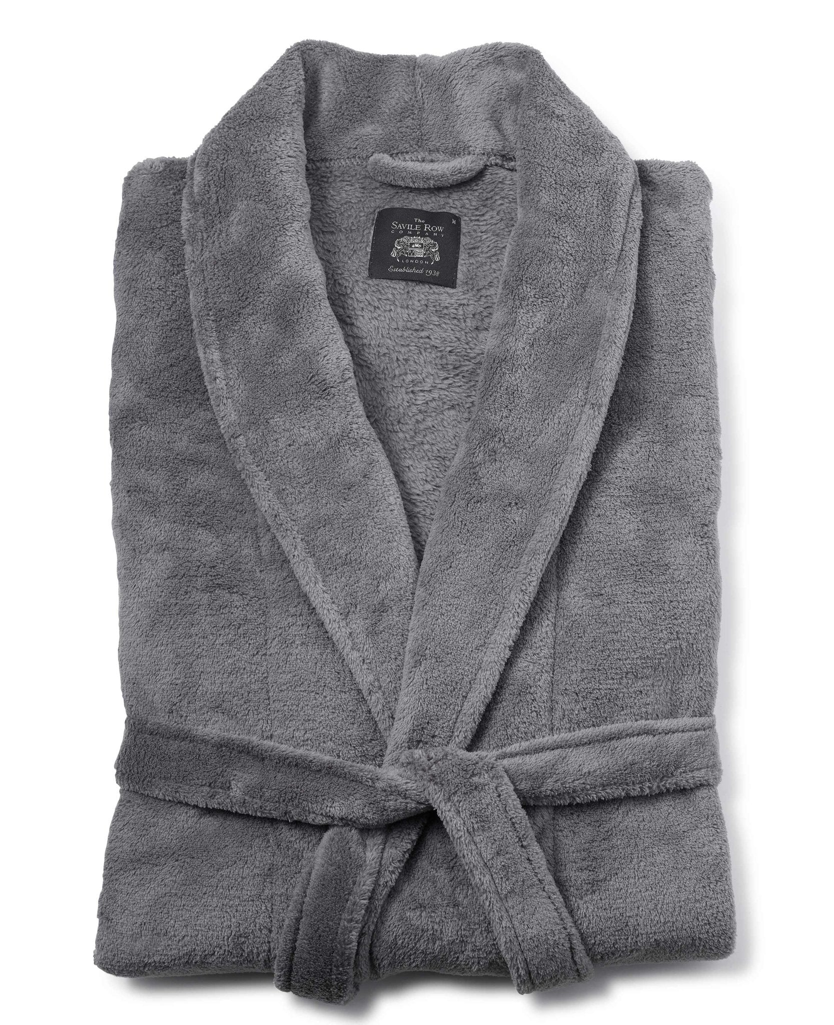 Grey Fleece Dressing Gown - Image 3