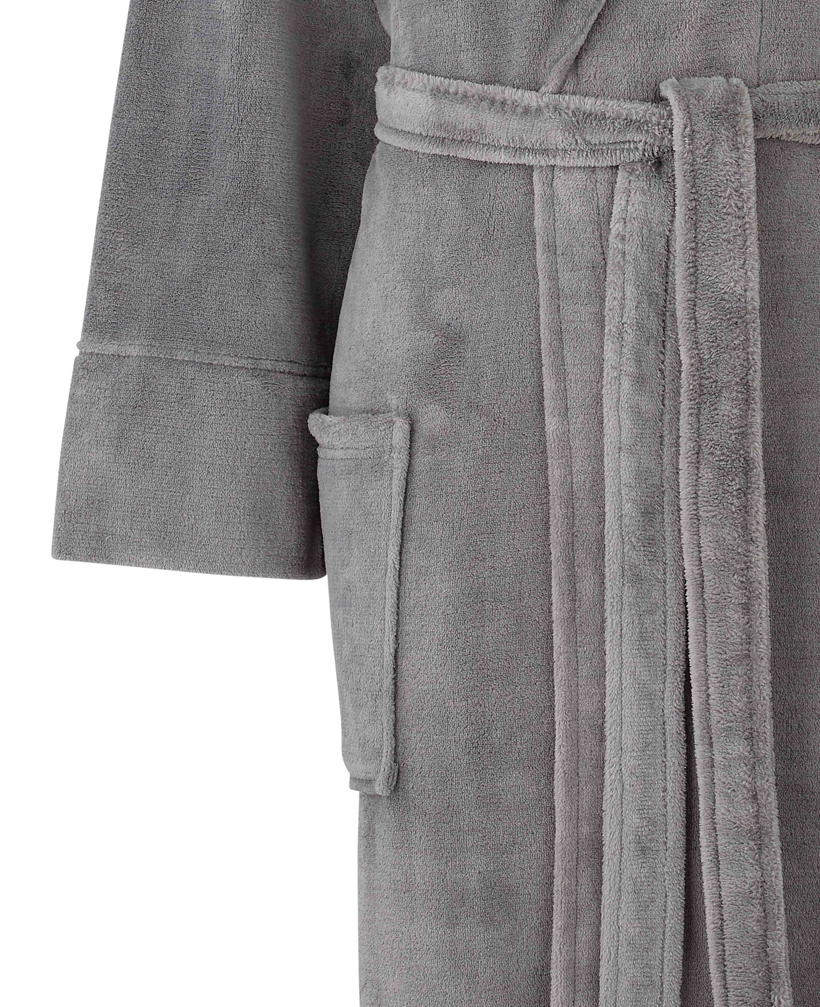Grey Fleece Dressing Gown - Image 5