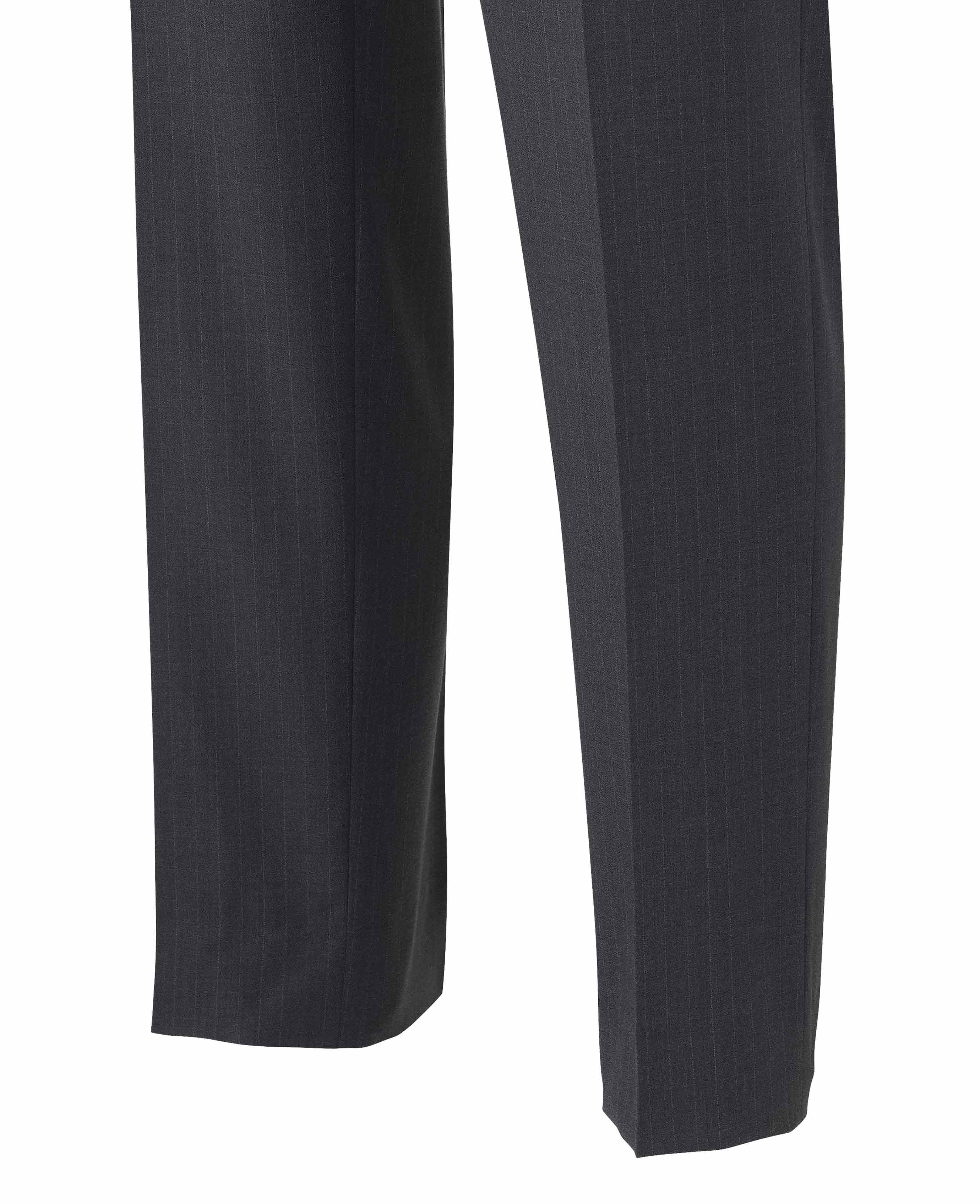 Grey Wool Blend Chalk Stripe Suit Trousers - Image 4