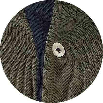 Khaki Cotton Pique Long Sleeve Polo Shirt - Image 5