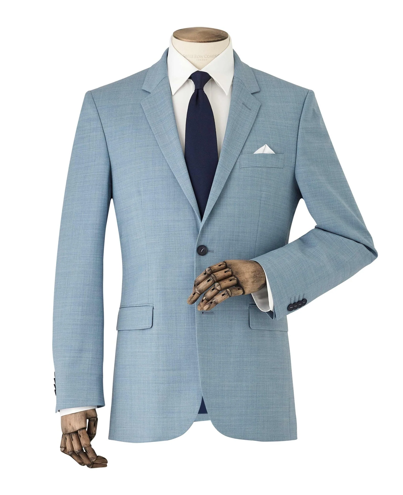 Light Blue Wool-Blend Tailored Suit - Image 3
