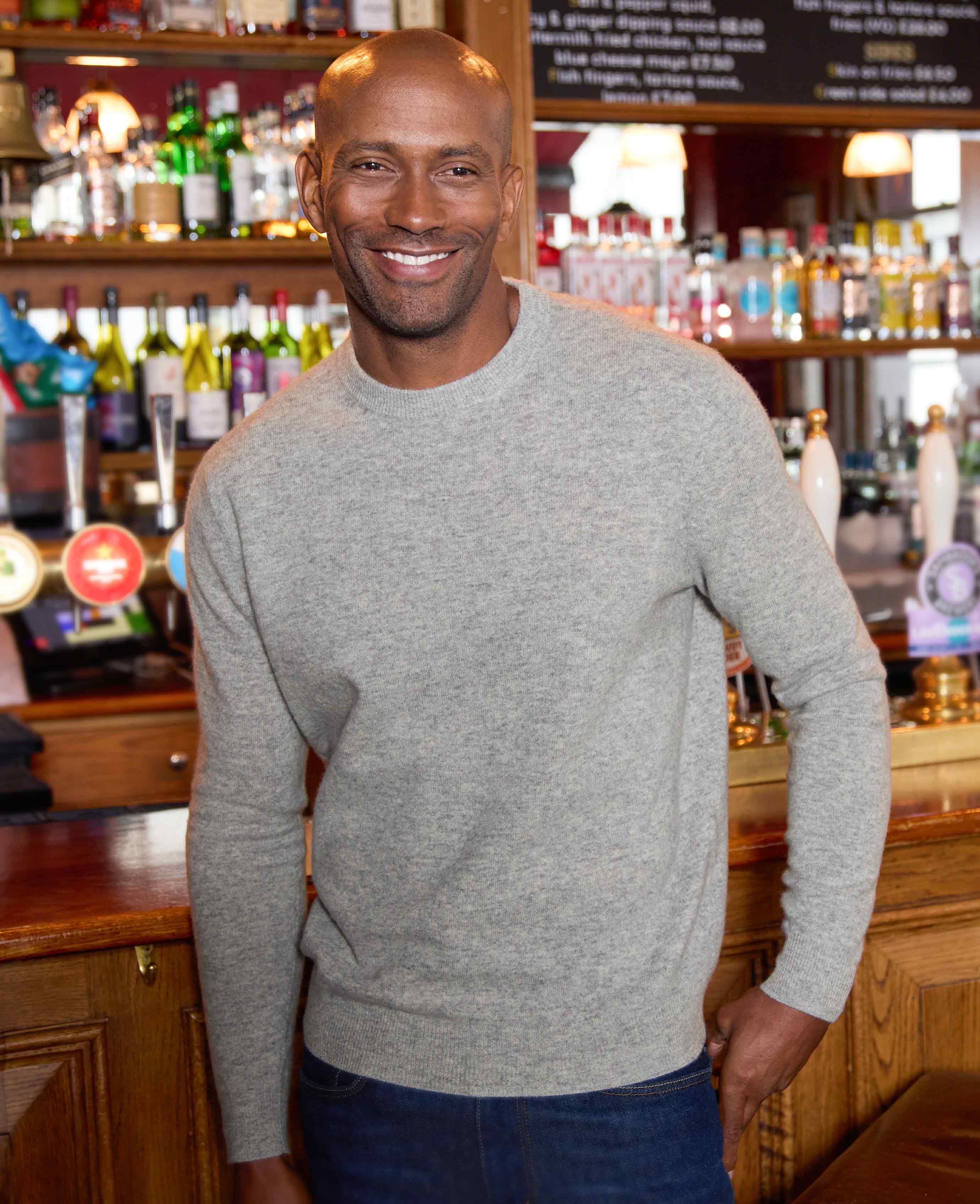 Light Grey Merino Wool Cashmere Crew Neck Jumper - Image 4