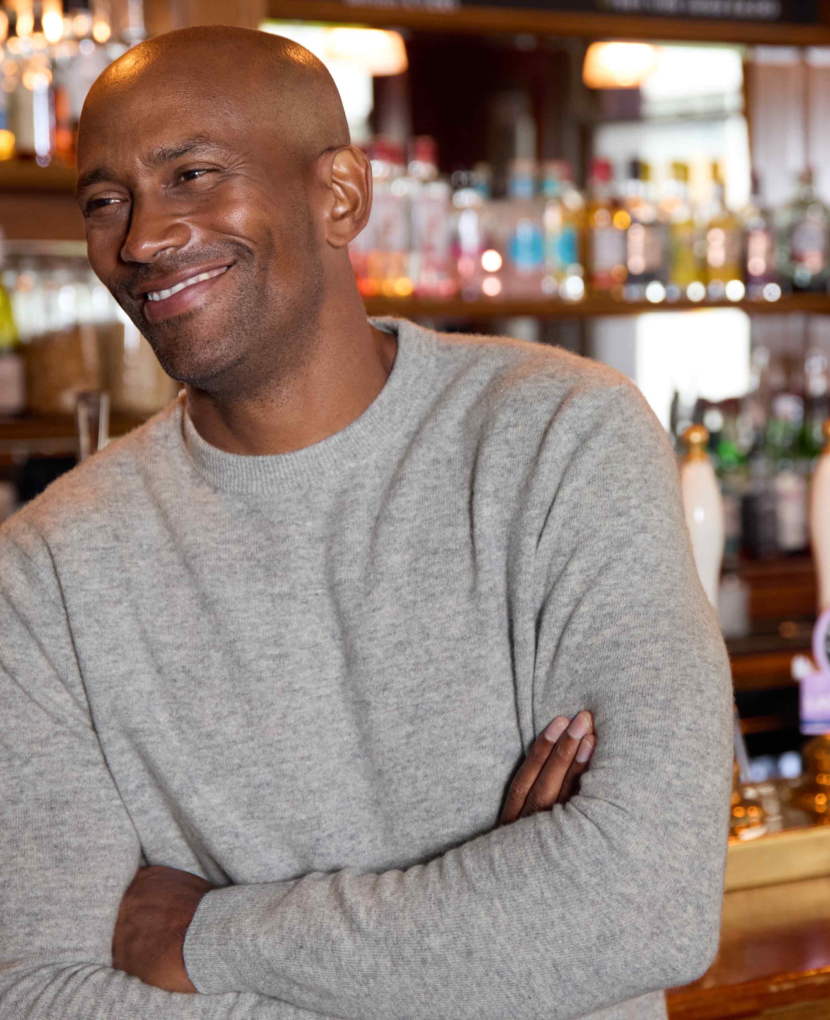 Light Grey Merino Wool Cashmere Crew Neck Jumper - Image 5