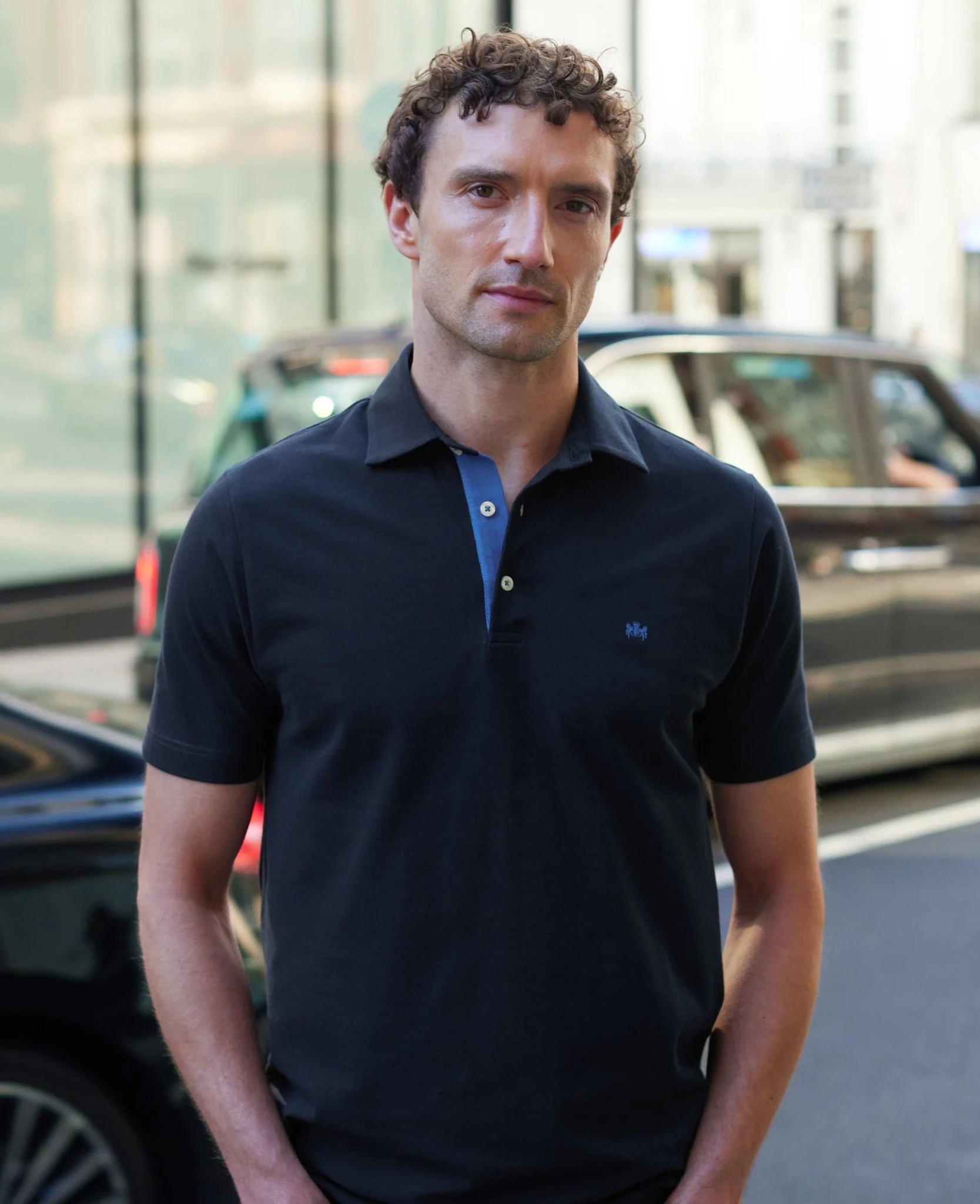 Navy Classic Fit Short Sleeve Polo Shirt - Image 3