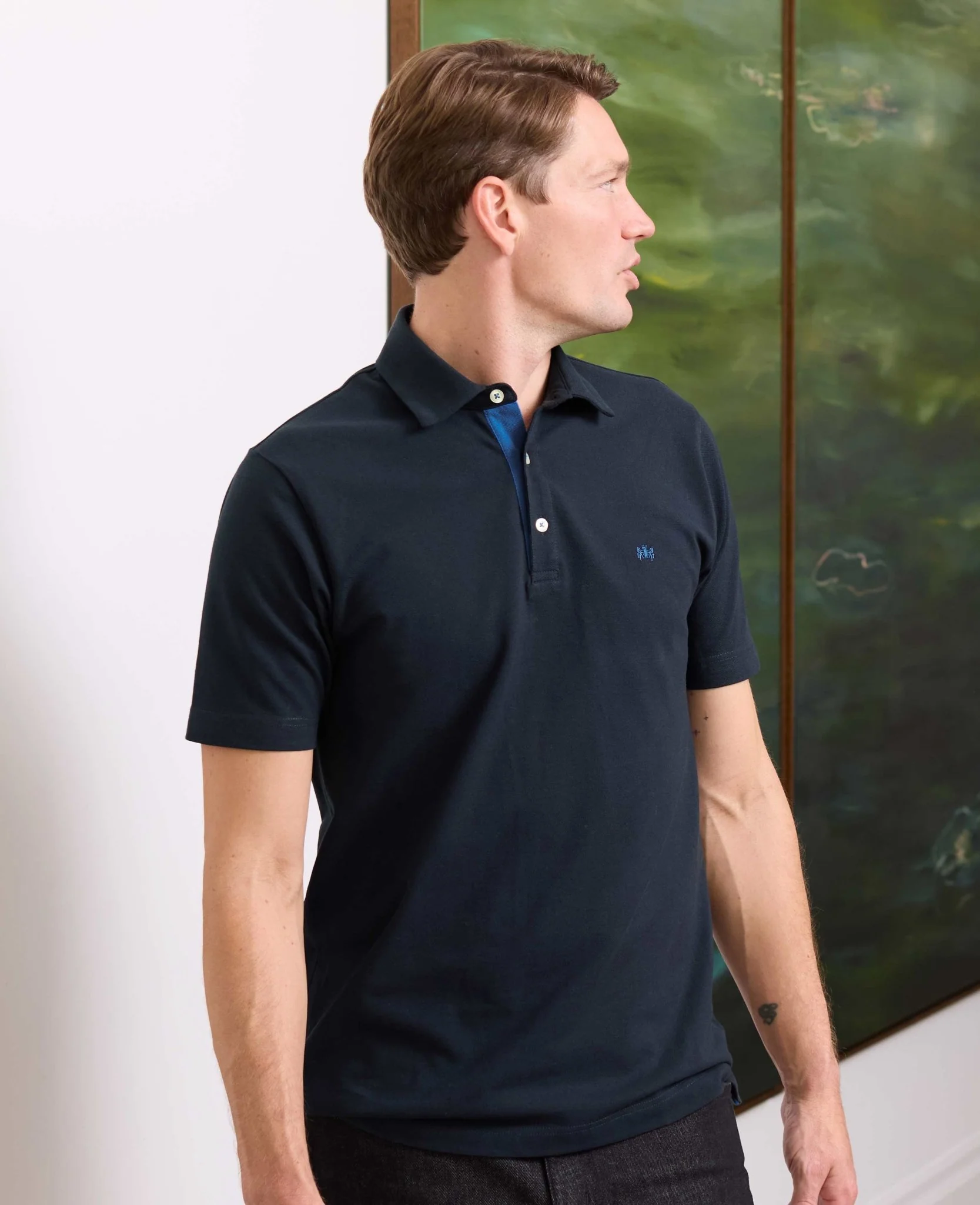 Navy Classic Fit Short Sleeve Polo Shirt - Image 6