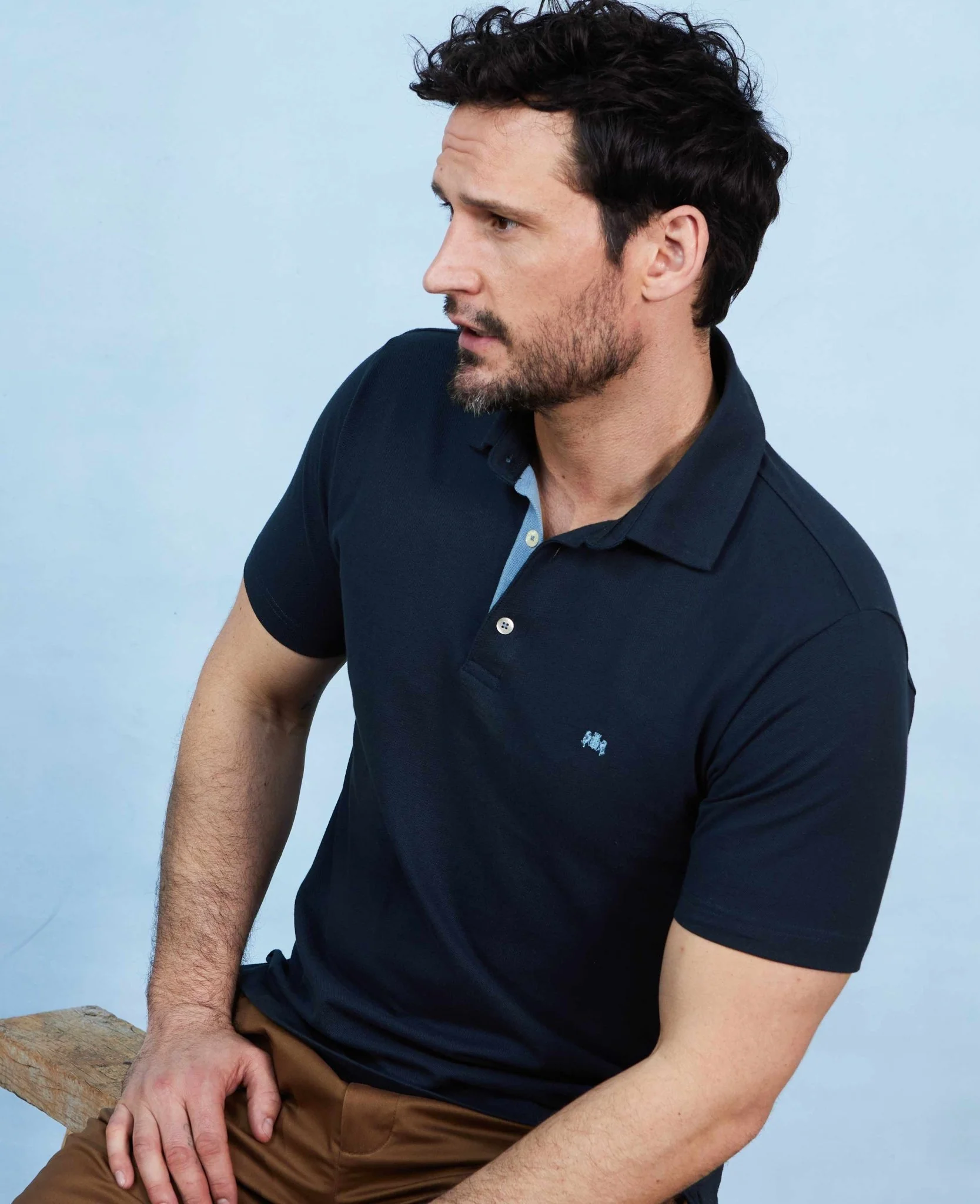 Navy Classic Fit Short Sleeve Polo Shirt - Image 9