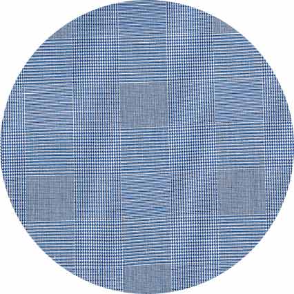 Navy Cotton Prince of Wales Check Classic Fit Winchester Formal Shirt - Double Cuff - Image 7