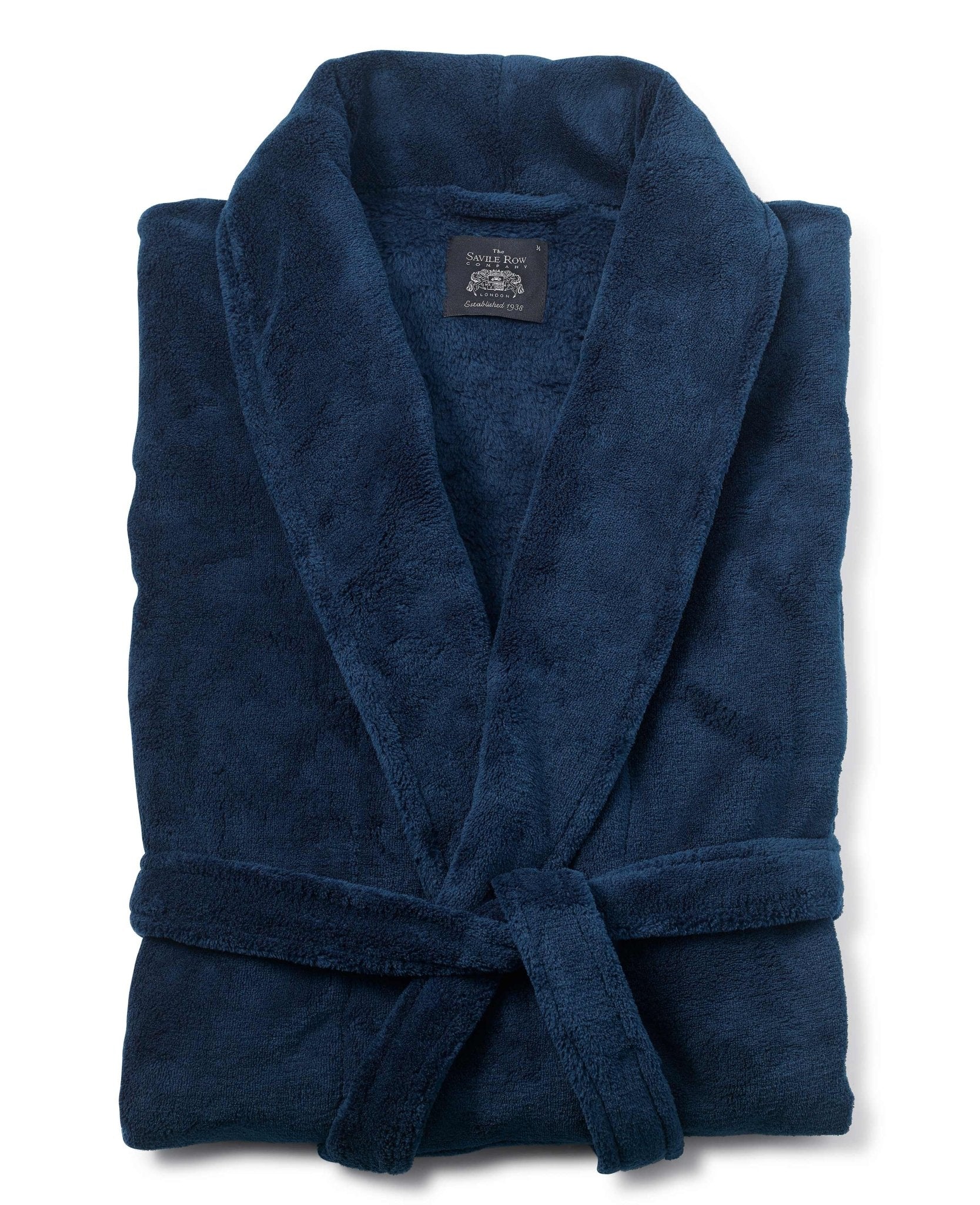 Navy Fleece Dressing Gown - Image 6