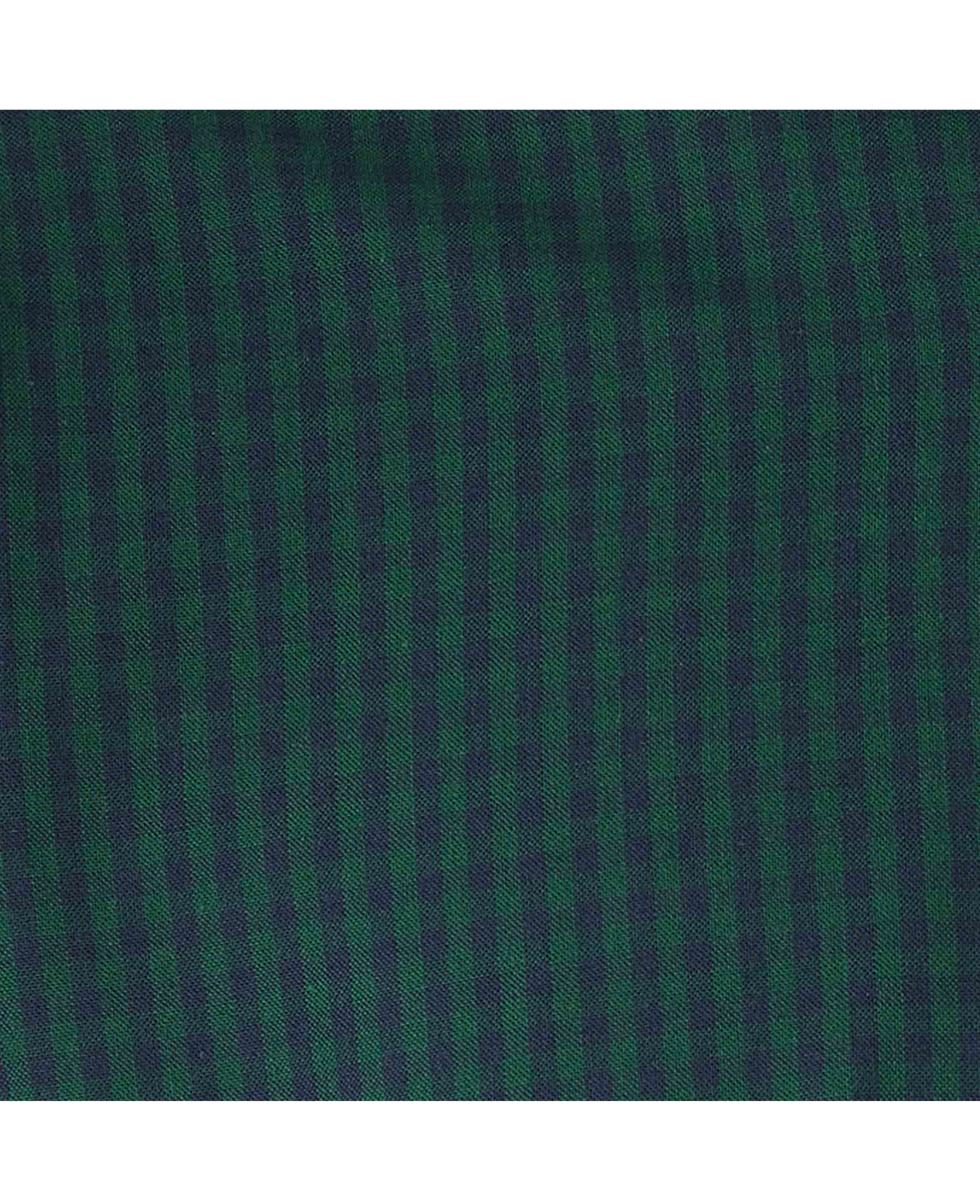 Navy Green Classic Fit Button-Down Gingham Shirt - Image 6