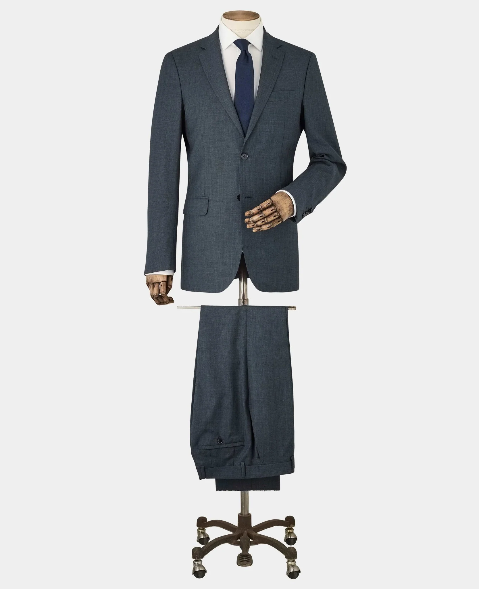 Navy Herringbone Wool-Blend Suit Jacket - Image 4