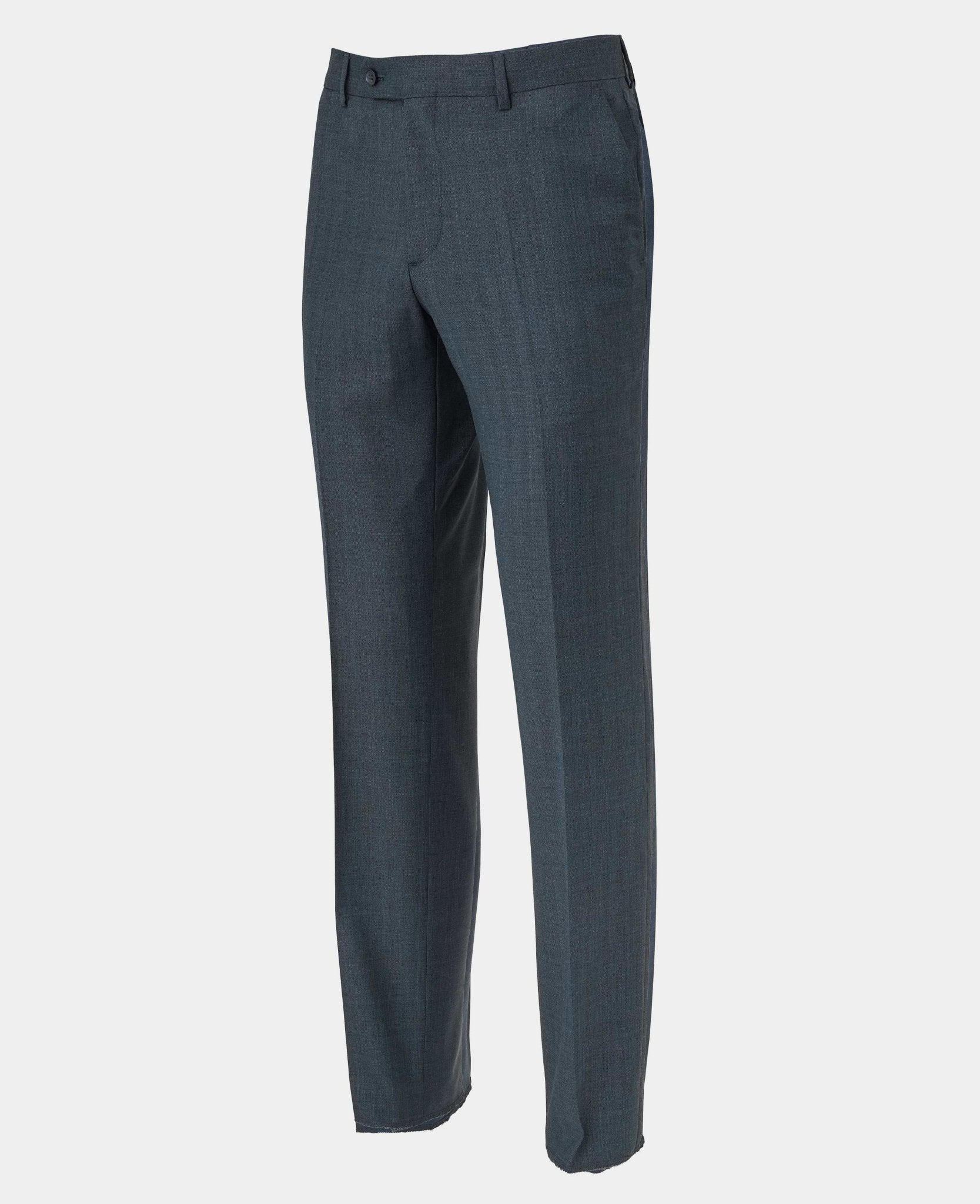 Navy Herringbone Wool-Blend Suit - Image 10