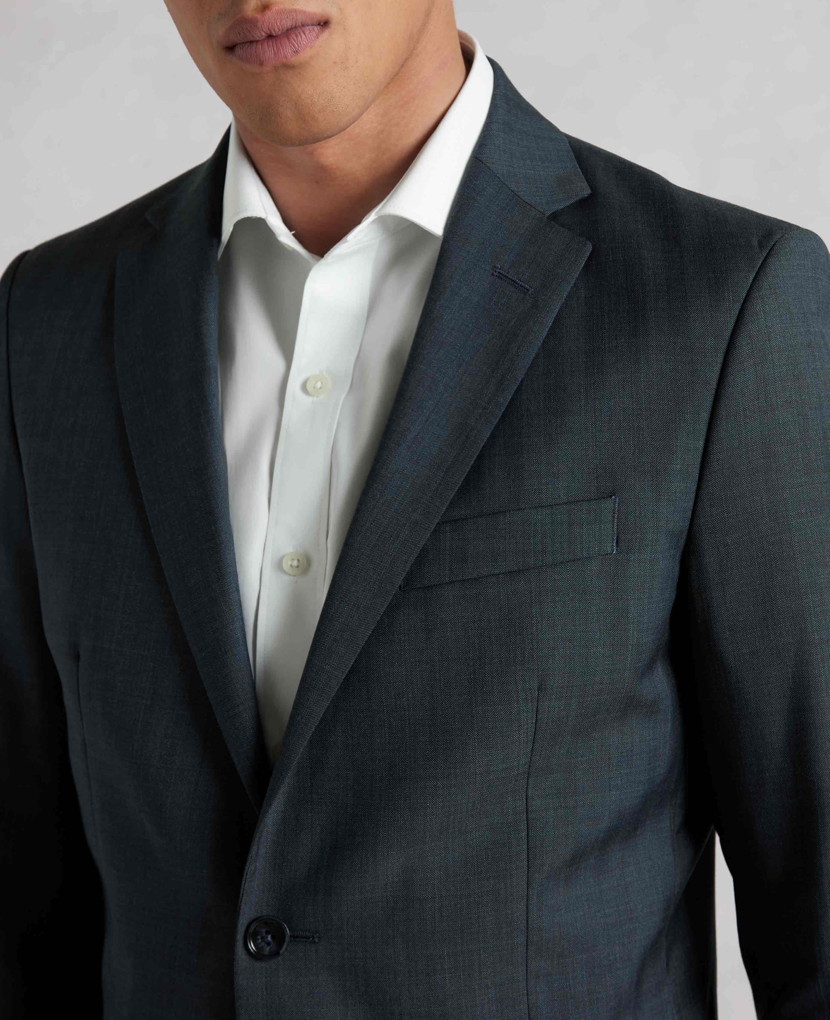 Navy Herringbone Wool-Blend Suit - Image 3