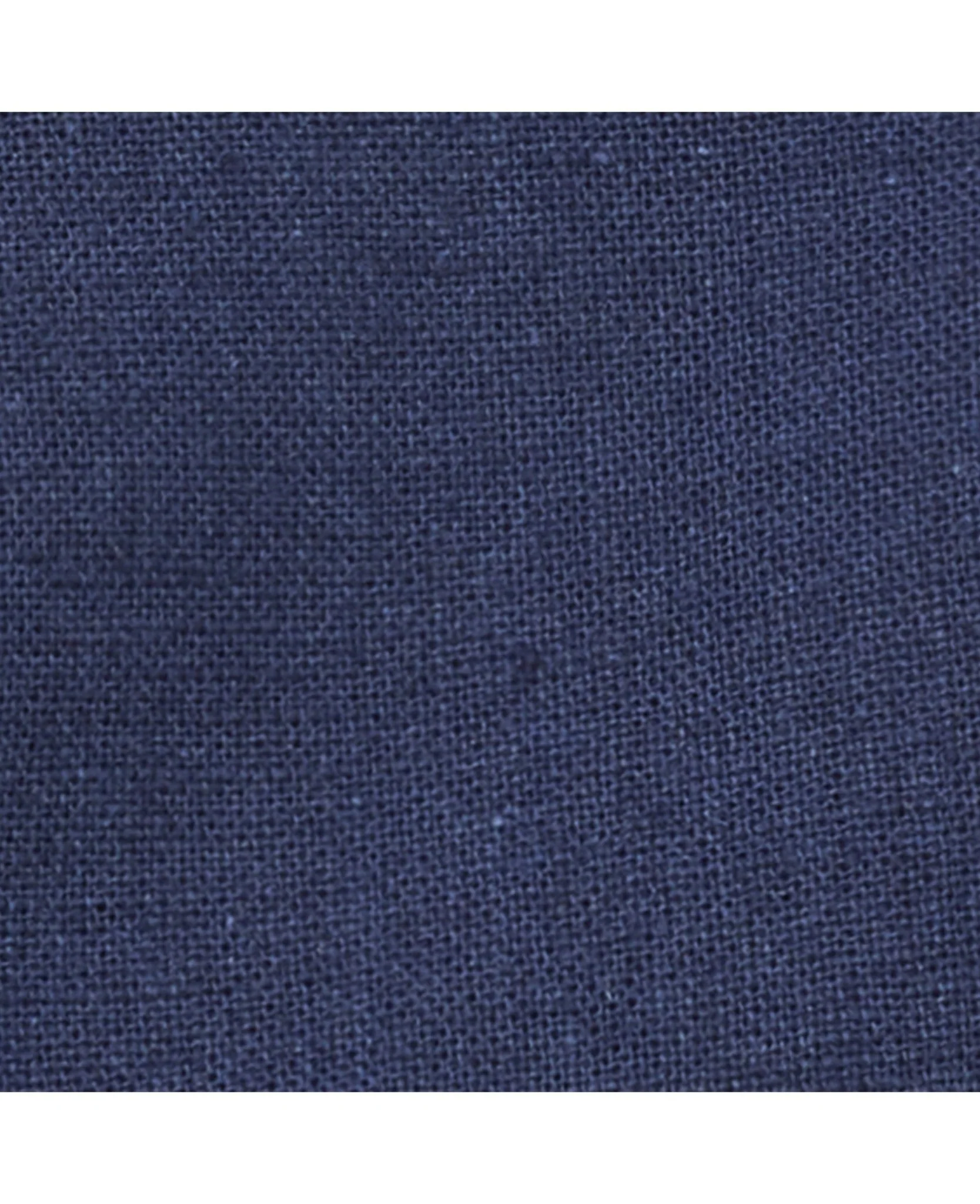 Navy Linen-Blend Classic Fit Short Sleeve Shirt - Image 6