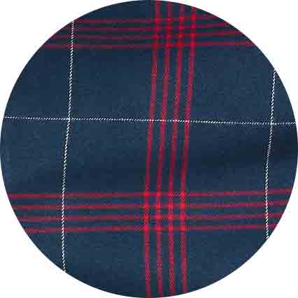 Navy Red Brushed Cotton Twill Window Check Lounge Pants - Image 8