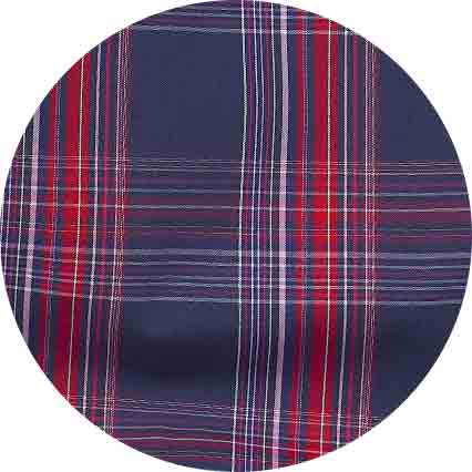 Navy Red Cotton Window Check Lounge Pants - Image 8