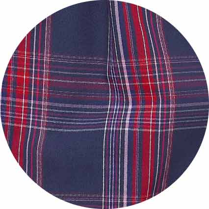 Navy Red Cotton Window Check Lounge Shorts - Image 7