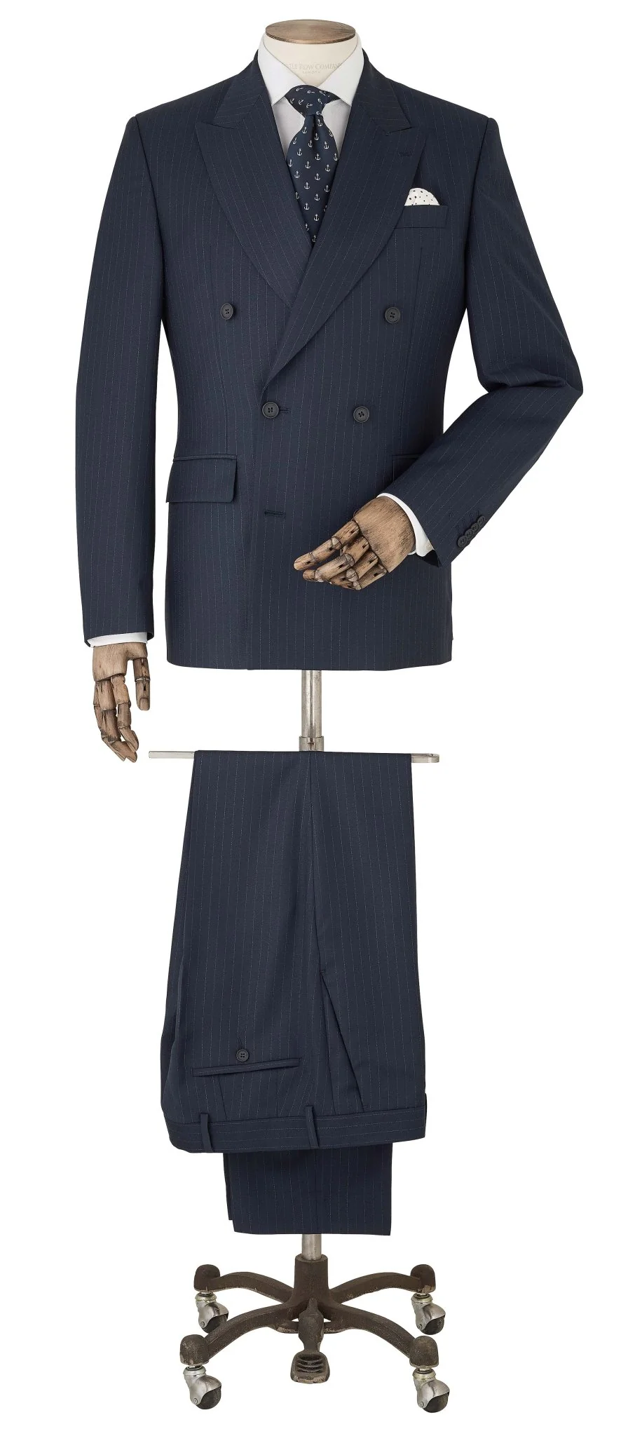 Navy Stripe Double-Breasted Suit - Image 11
