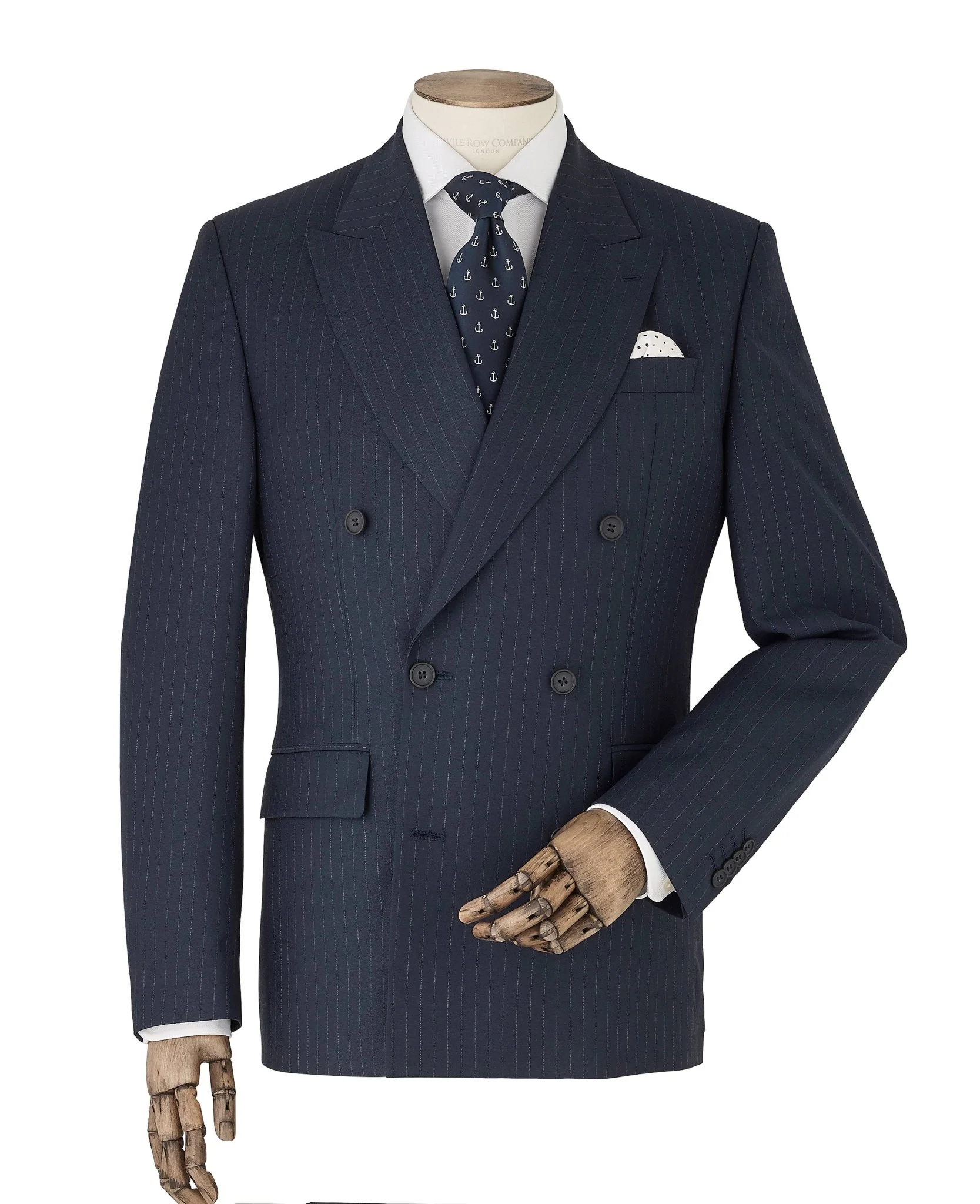 Navy Stripe Double-Breasted Suit - Image 3