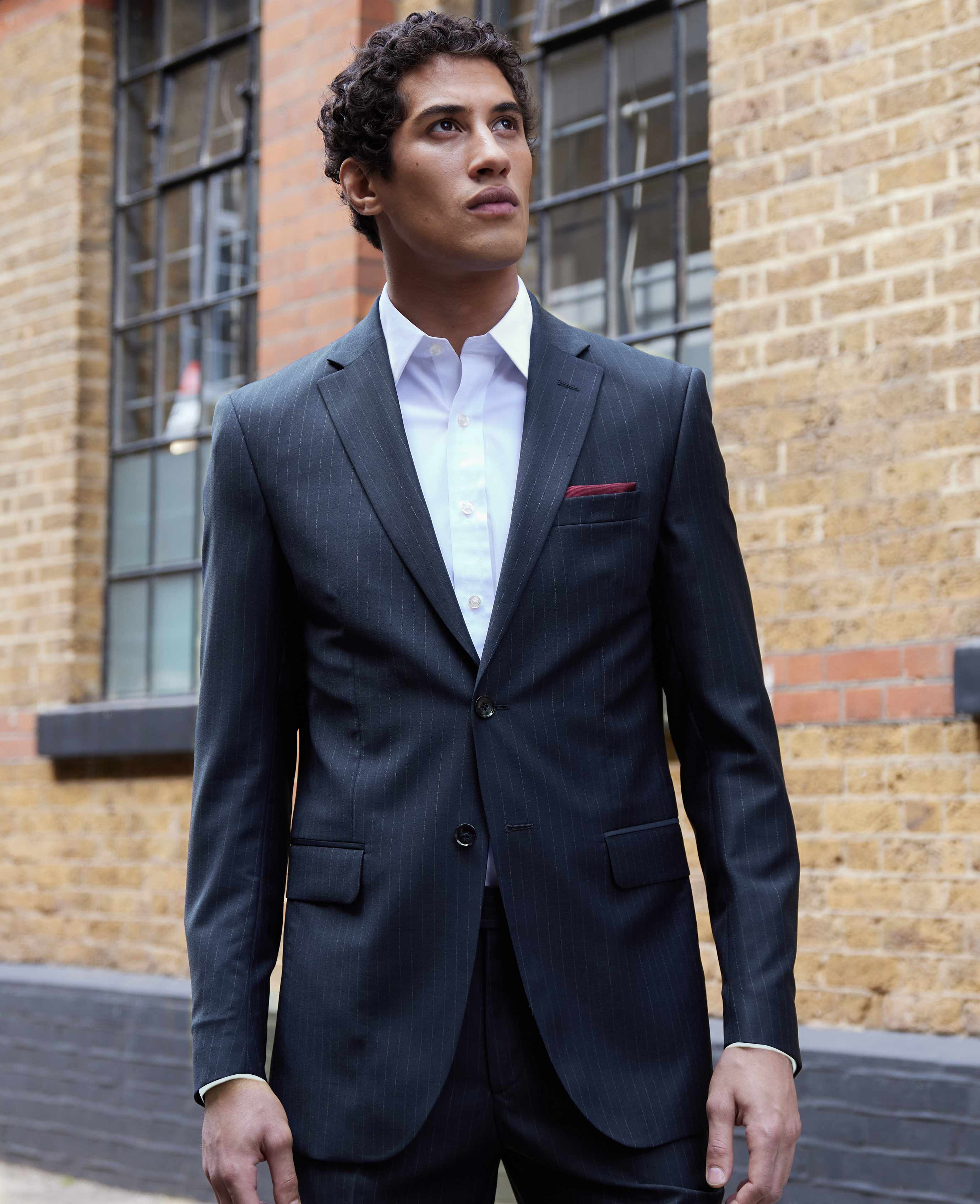 Navy Stripe Tailored Suit - Image 11