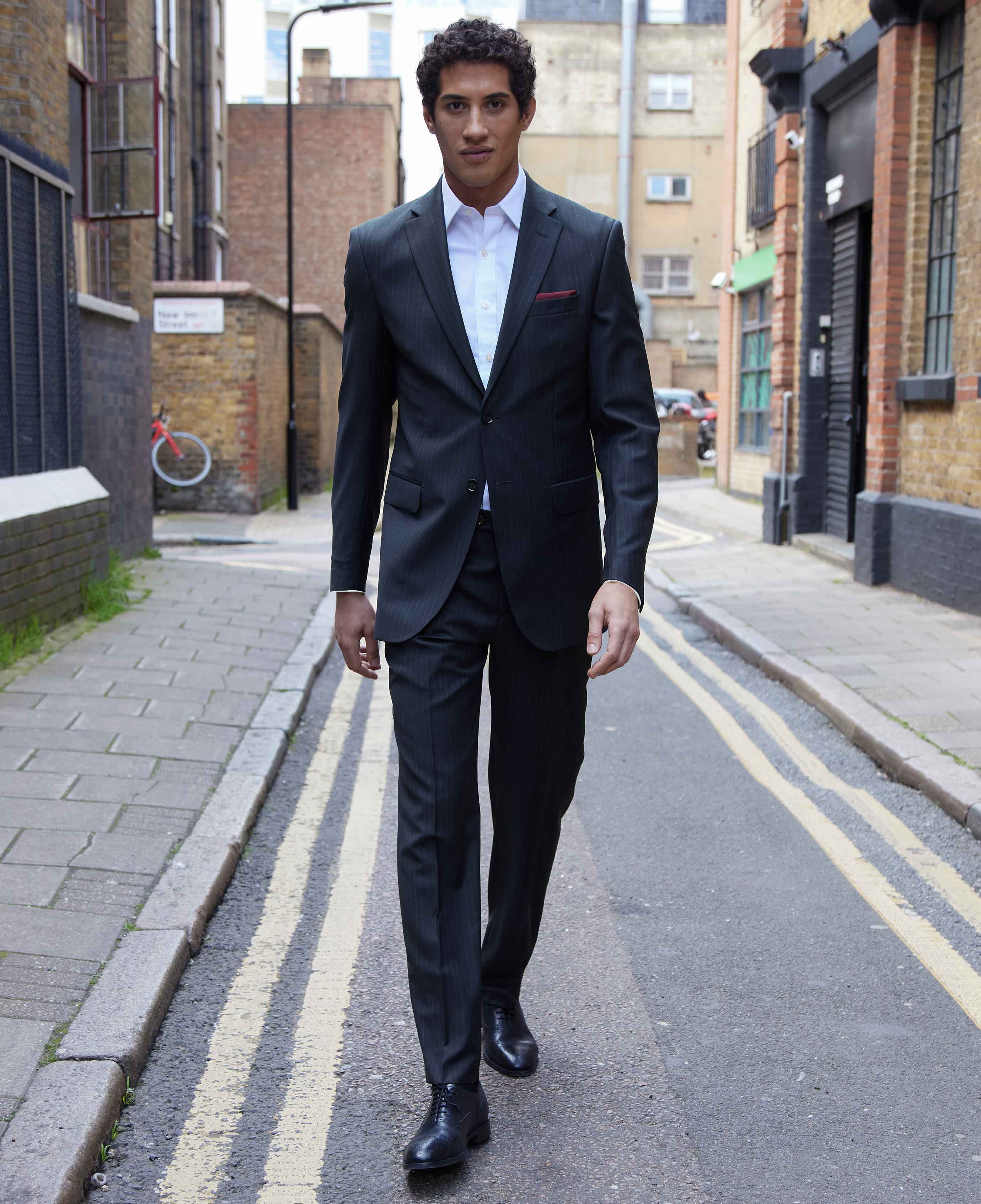 Navy Stripe Tailored Suit - Image 12