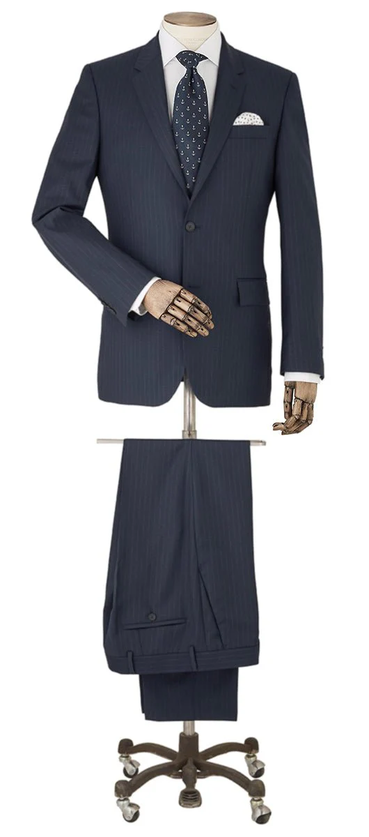 Navy Stripe Tailored Suit - Image 15