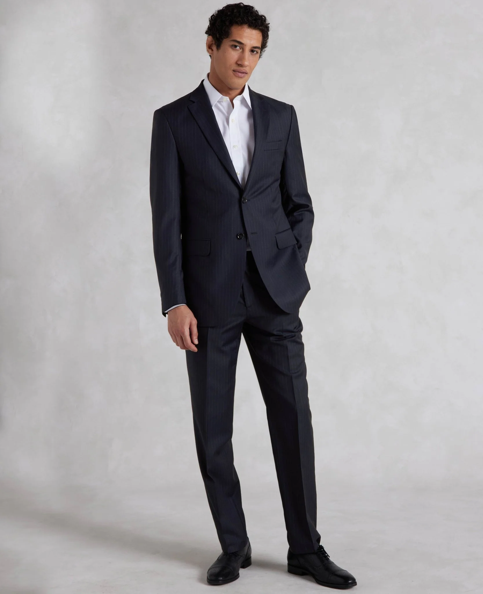 Navy Stripe Tailored Suit - Image 4