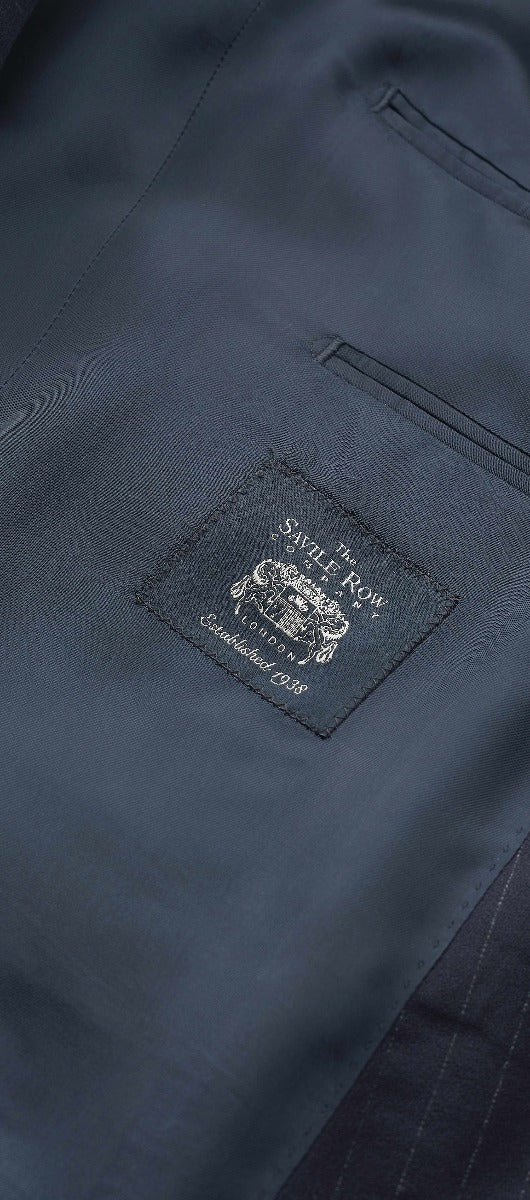 Navy Stripe Tailored Suit - Image 5