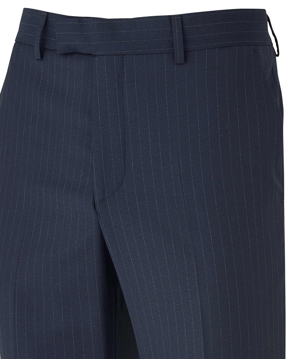 Navy Stripe Tailored Suit Trousers - Image 4