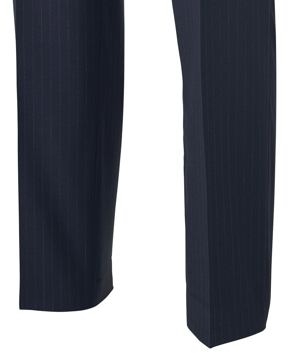 Navy Stripe Tailored Suit Trousers - Image 5