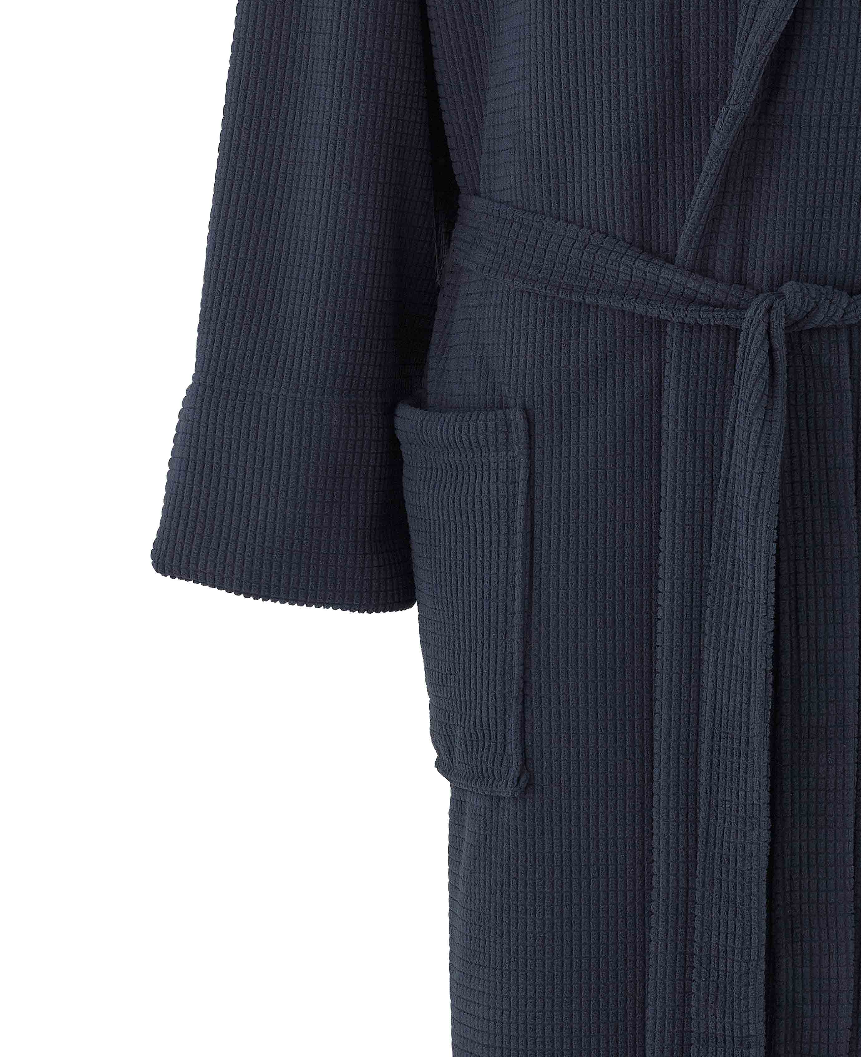 Navy Super Soft Waffle Effect Dressing Gown - Image 4
