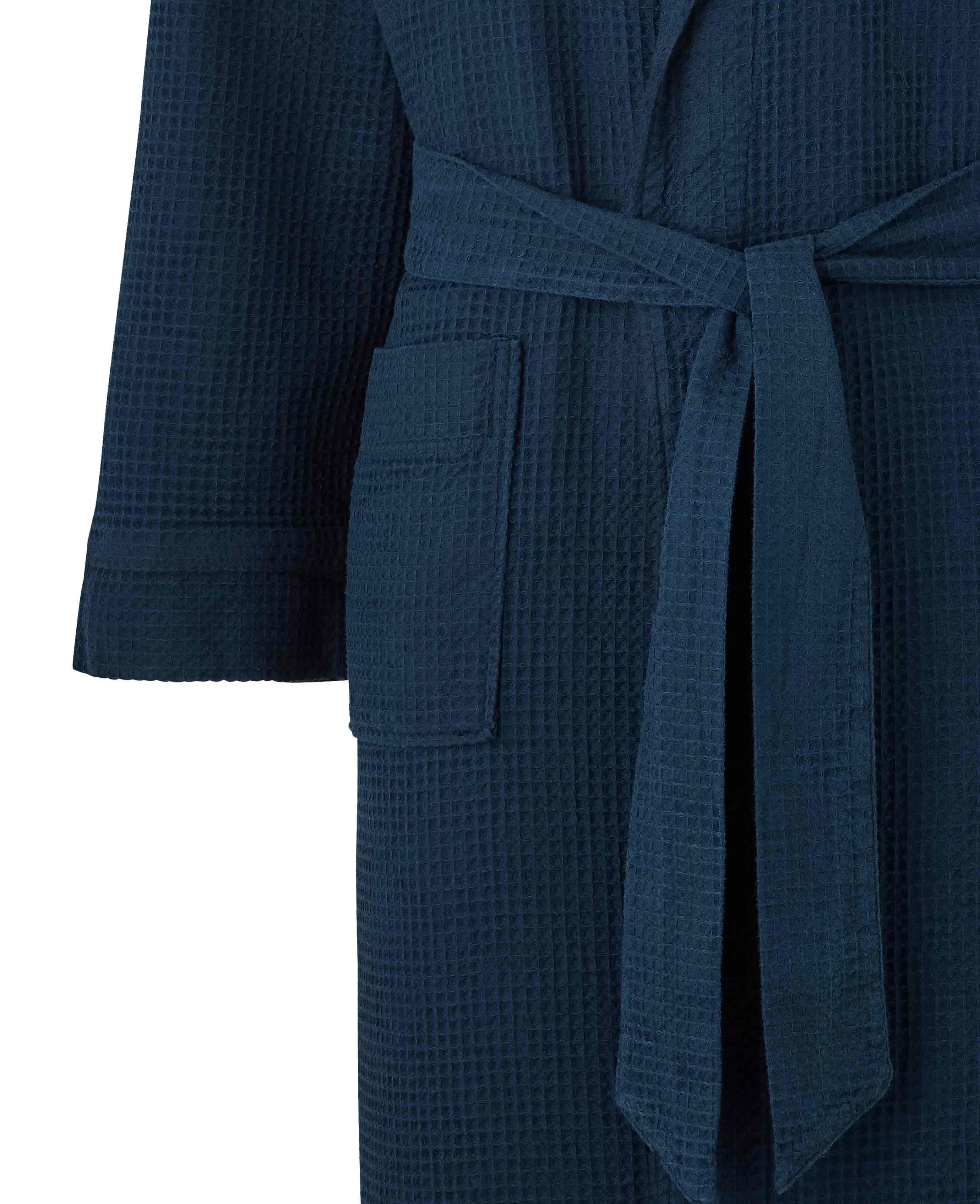 Navy Waffle Dressing Gown - Image 5