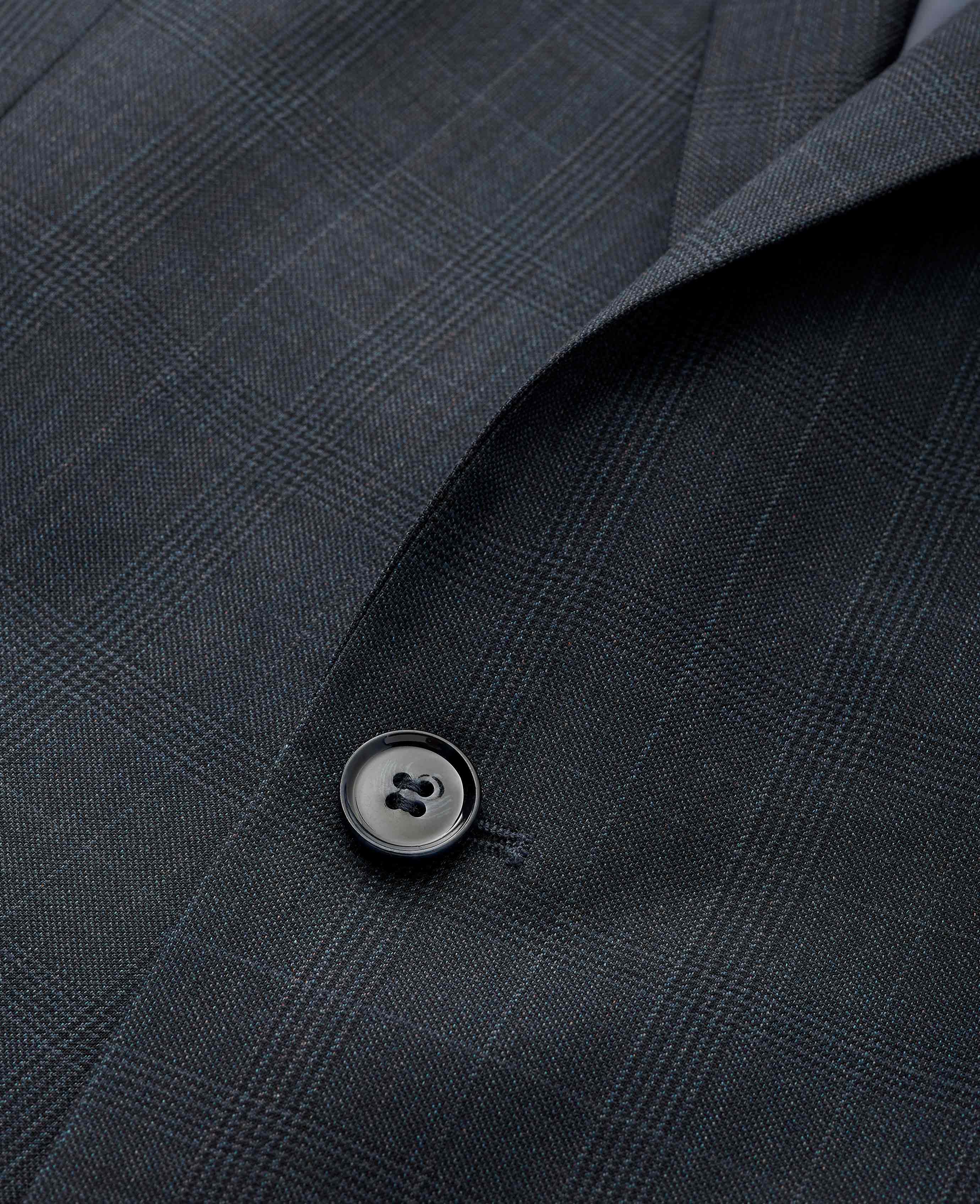 Navy Wool-Blend Prince of Wales Check Suit - Image 5