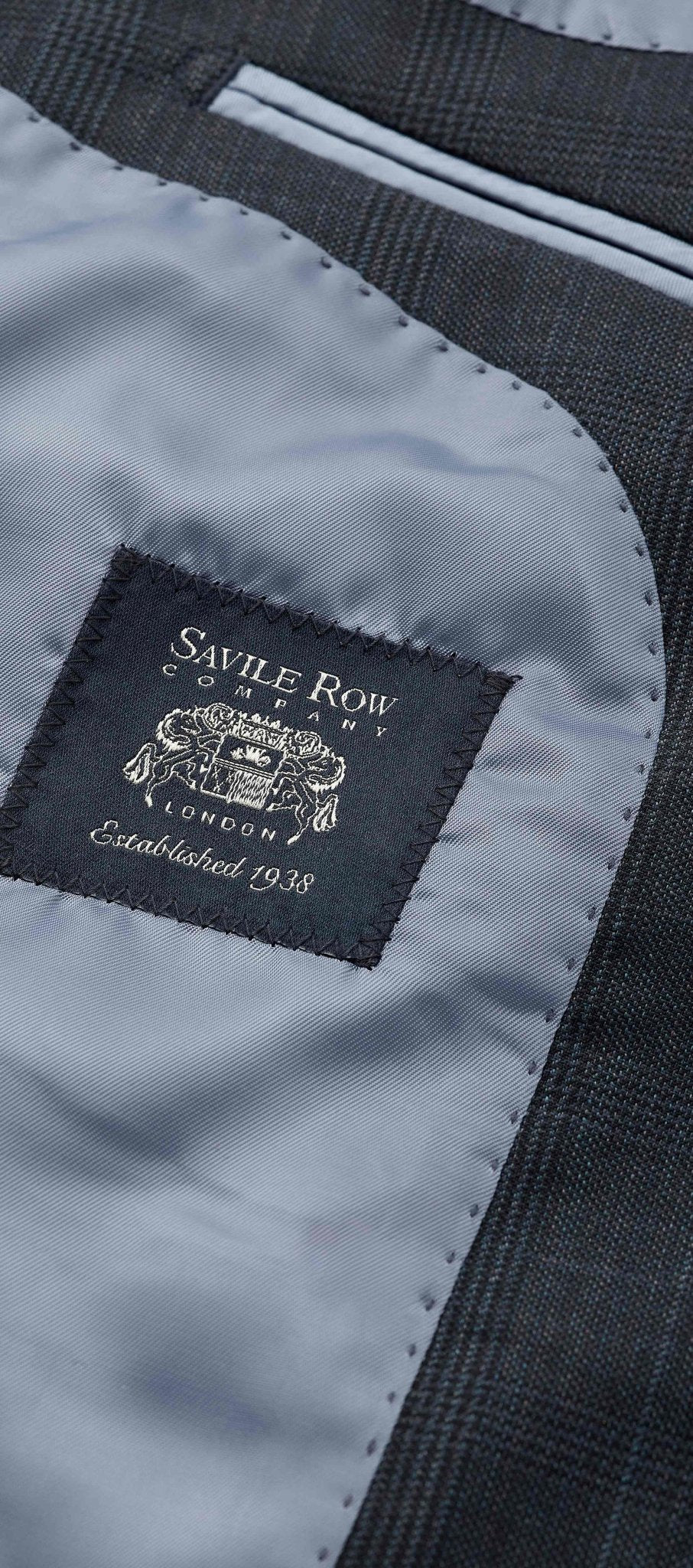 Navy Wool-Blend Prince of Wales Check Suit - Image 6