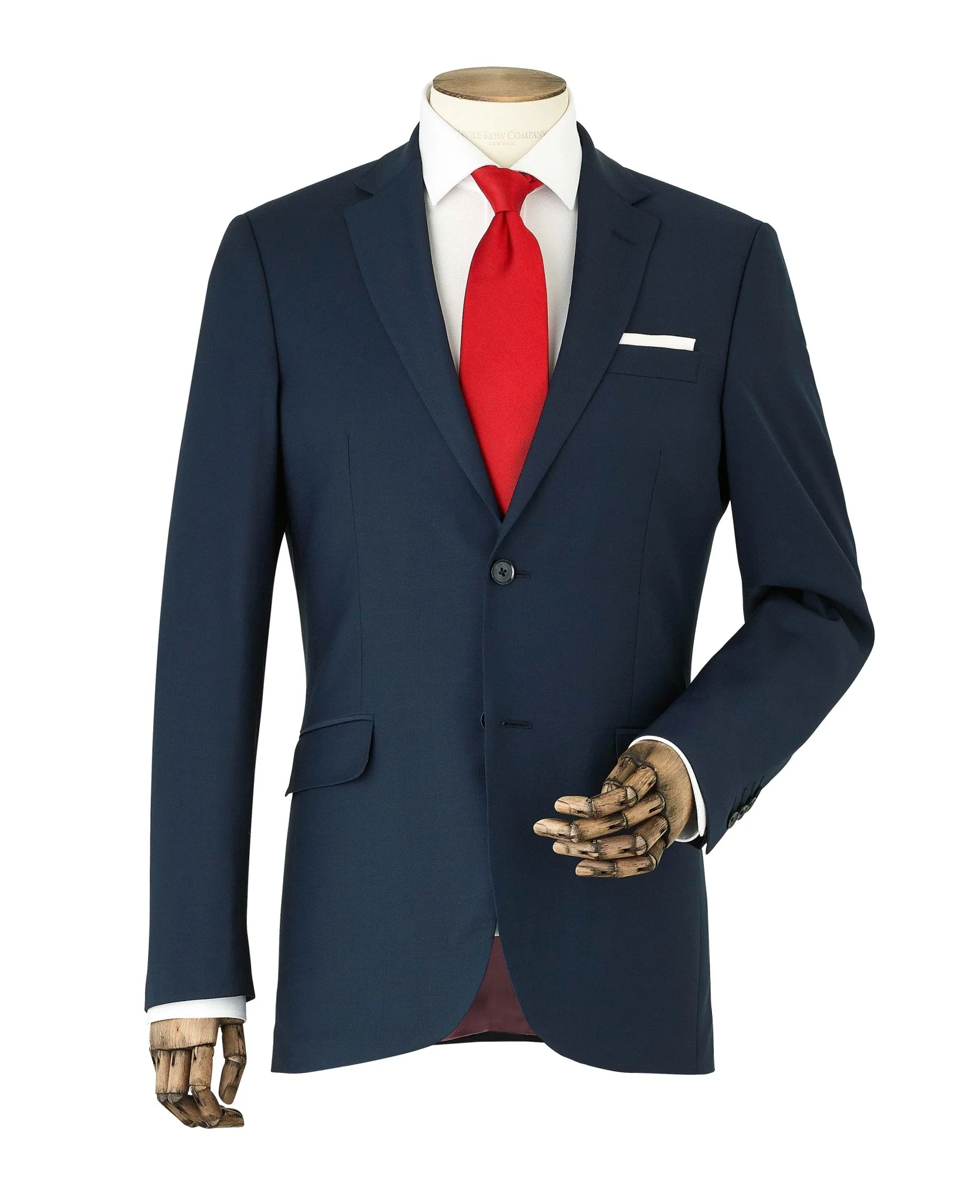 Navy Wool-Blend Tailored Suit - Image 17